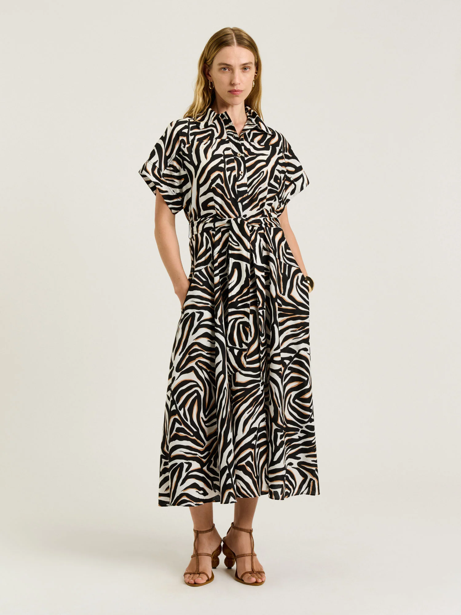 ABSTRACT ZEBRA SHIRTDRESS