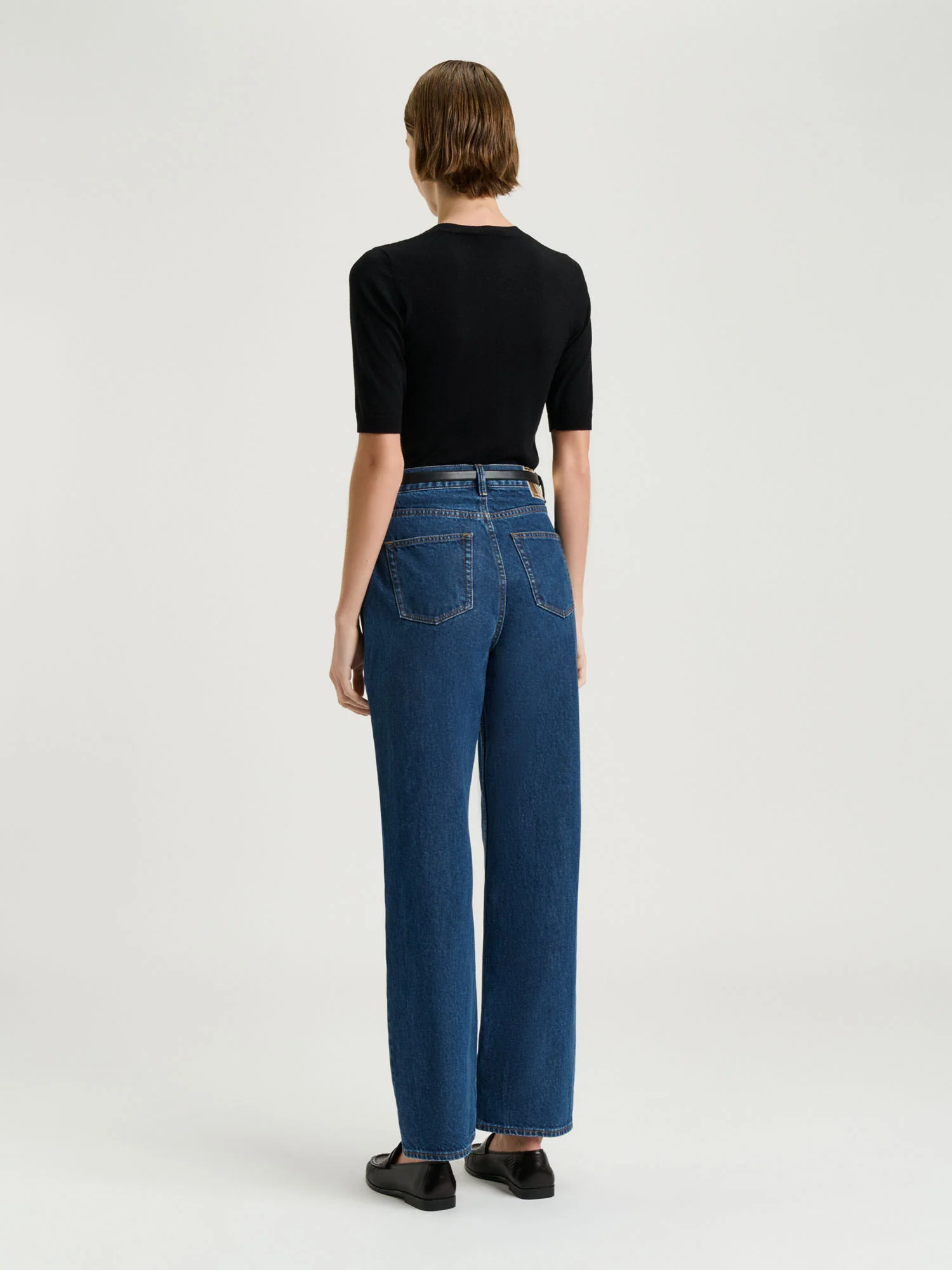 BLACK ELBOW SLEEVE ROUND NECK KNIT - Image 4