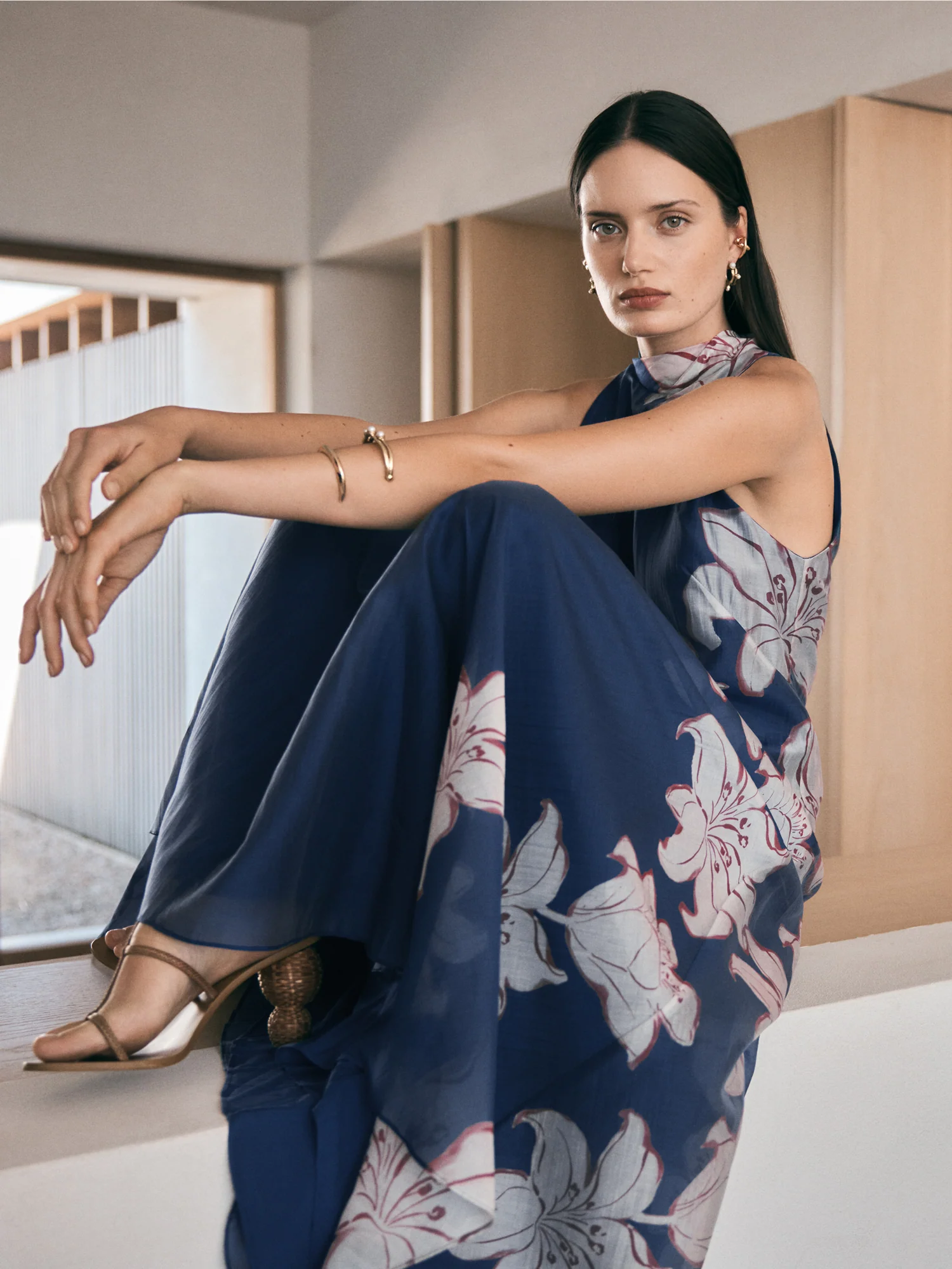 CHAMBRAY LILY HALTER MAXI DRESS - Image 6