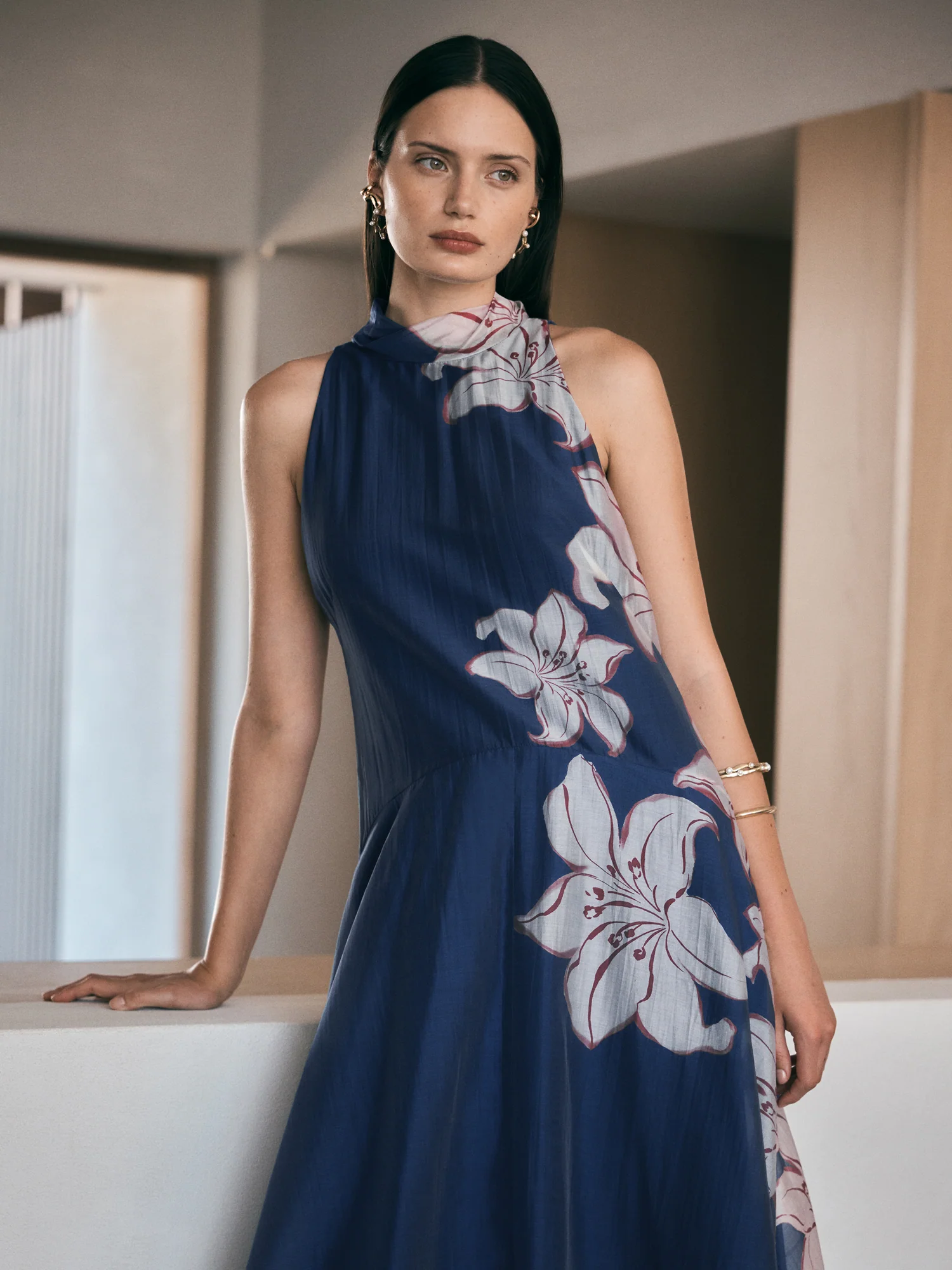 CHAMBRAY LILY HALTER MAXI DRESS - Image 7