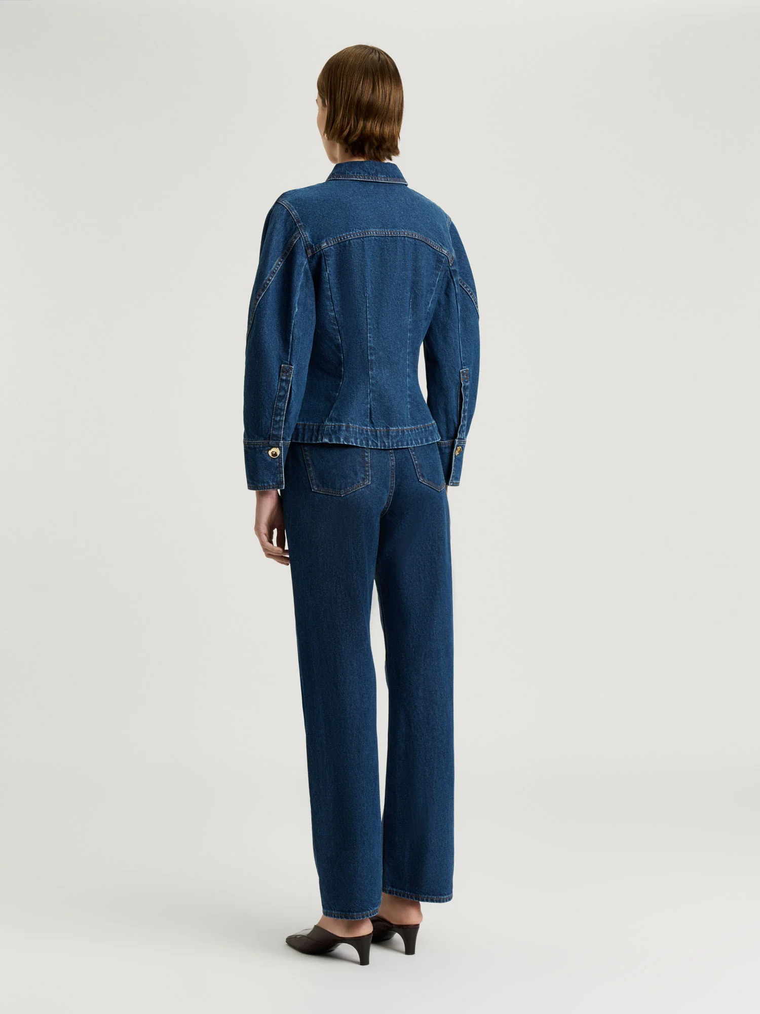 COTTON DENIM DART WAIST JACKET - Image 5