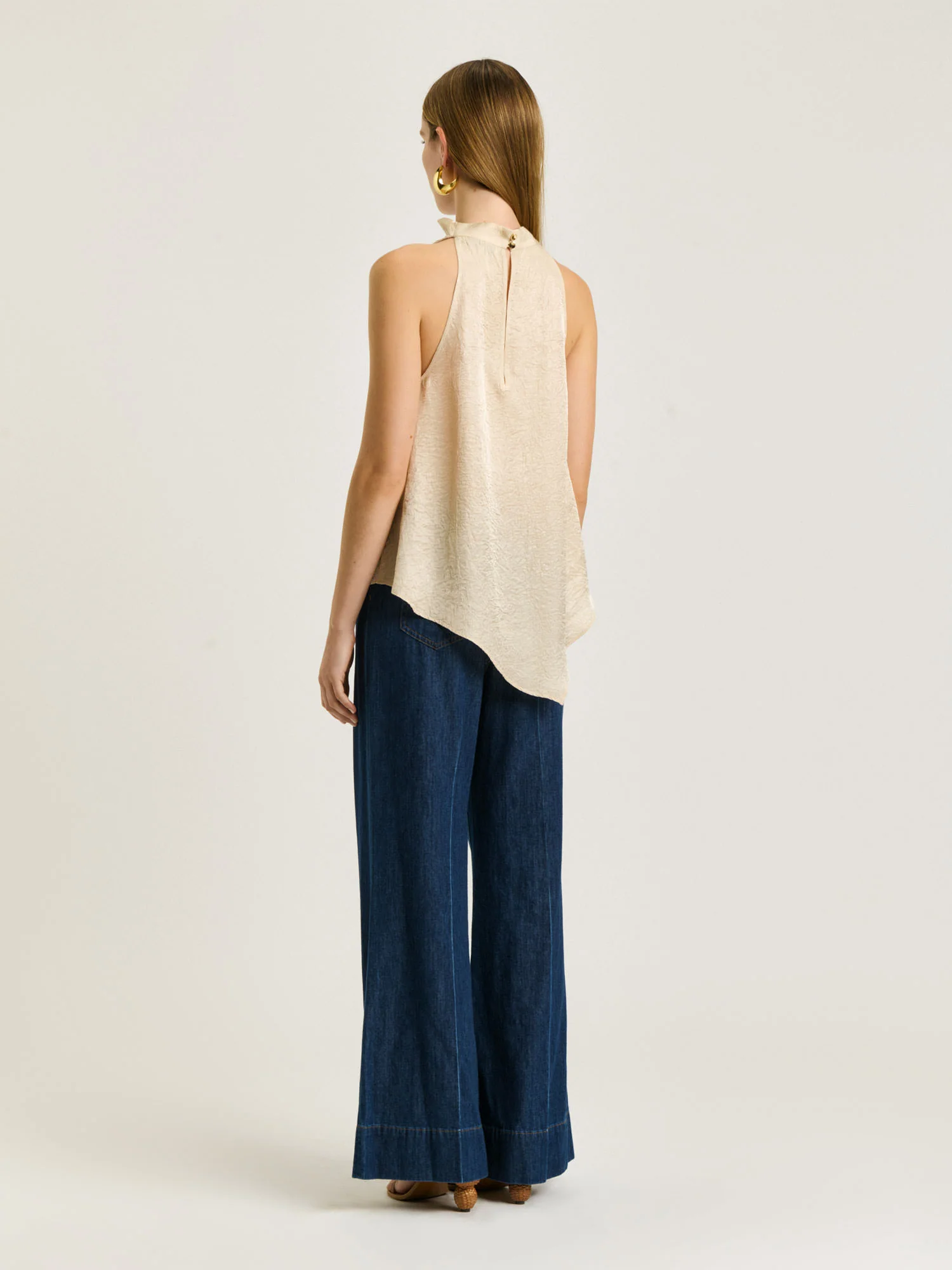 CRUSHED ACETATE HALTER NECK TOP - Image 12
