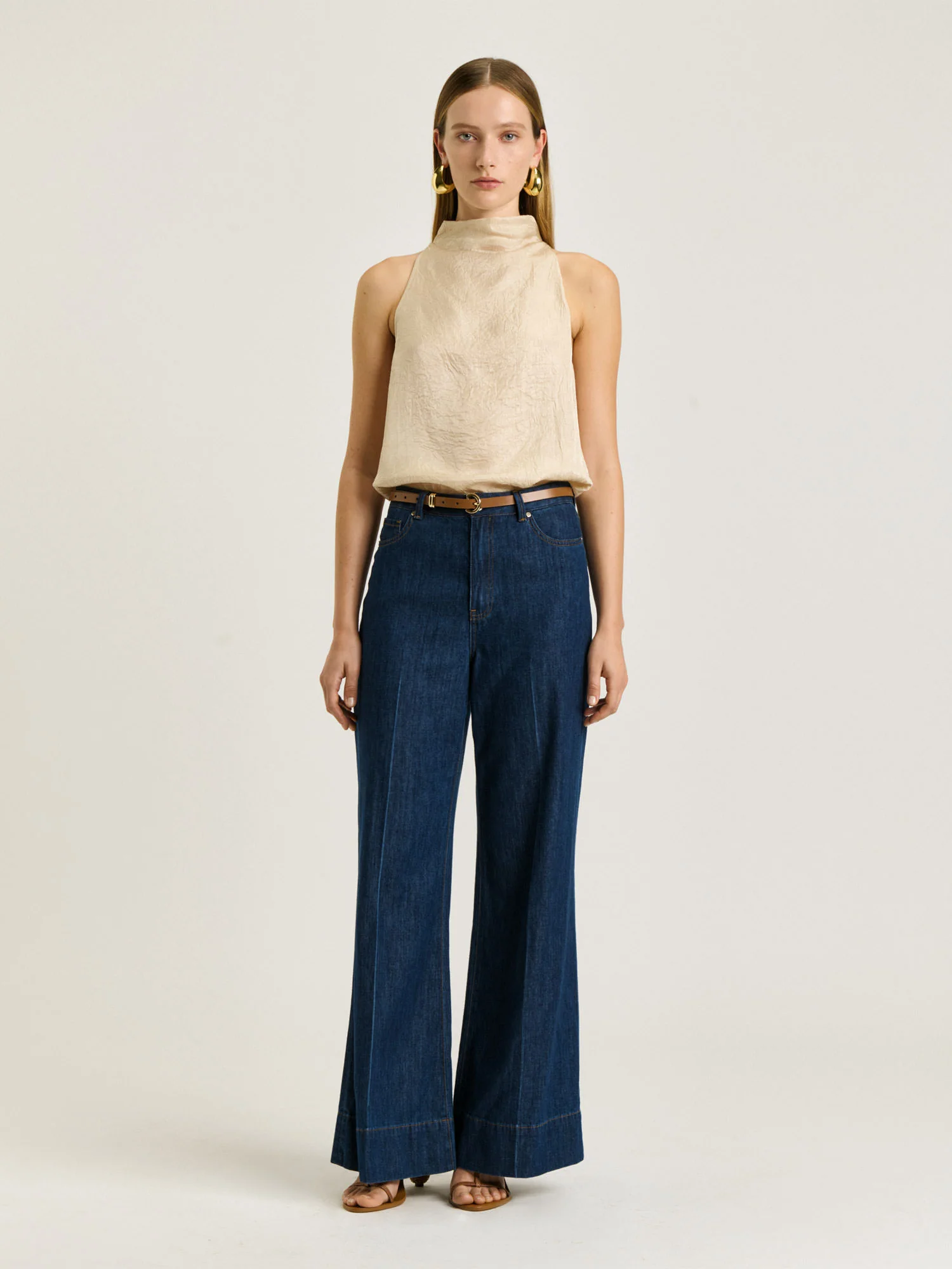 CRUSHED ACETATE HALTER NECK TOP - Image 9