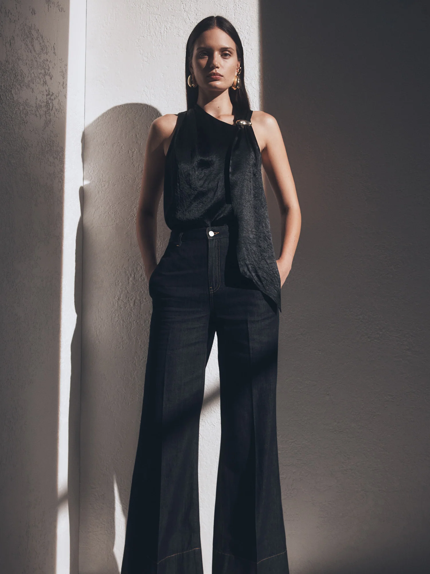 CRUSHED ACETATE TIE NECK TOP - Image 12