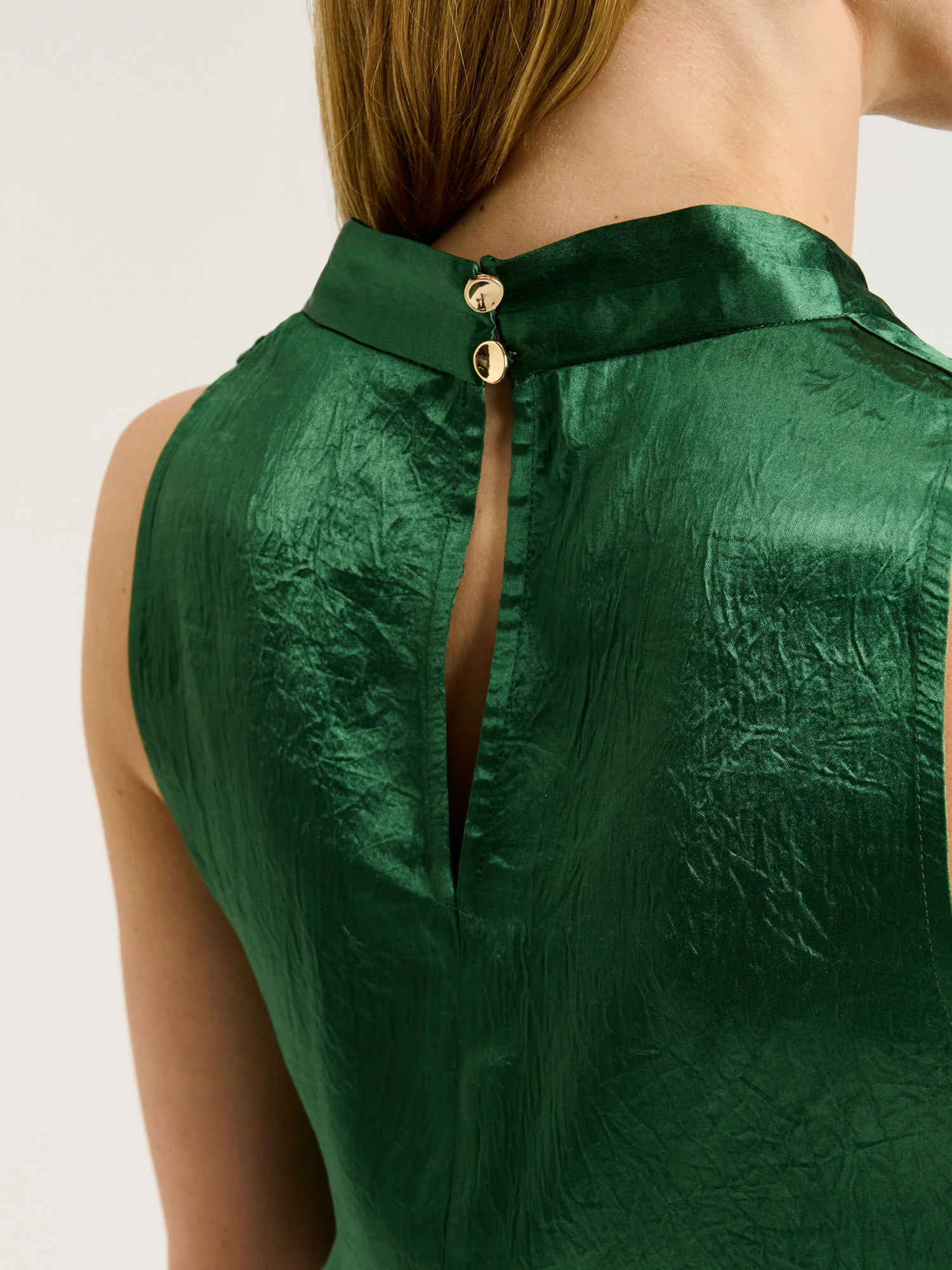 CRUSHED ACETATE TIE NECK TOP - Image 3