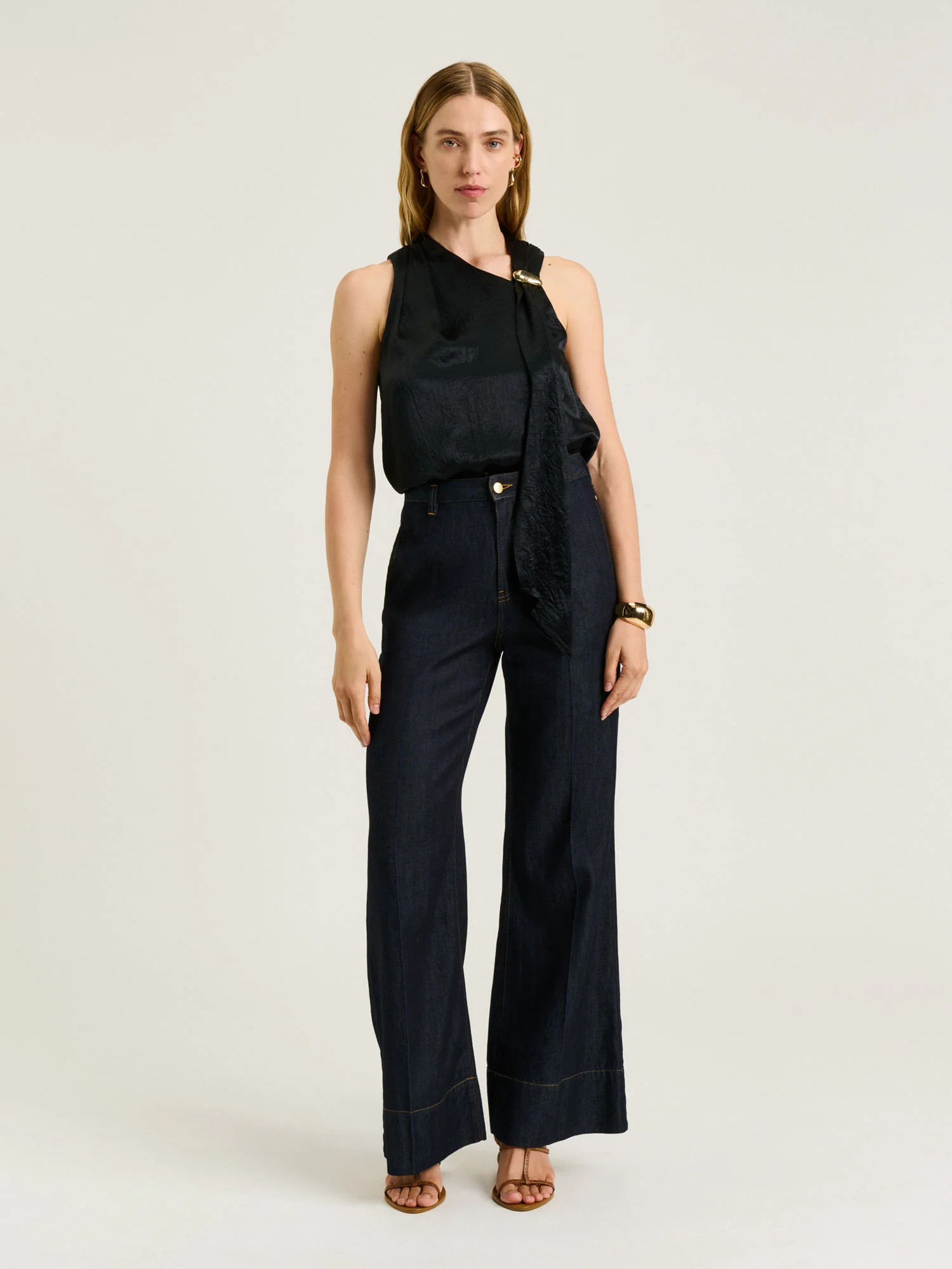 CRUSHED ACETATE TIE NECK TOP - Image 6