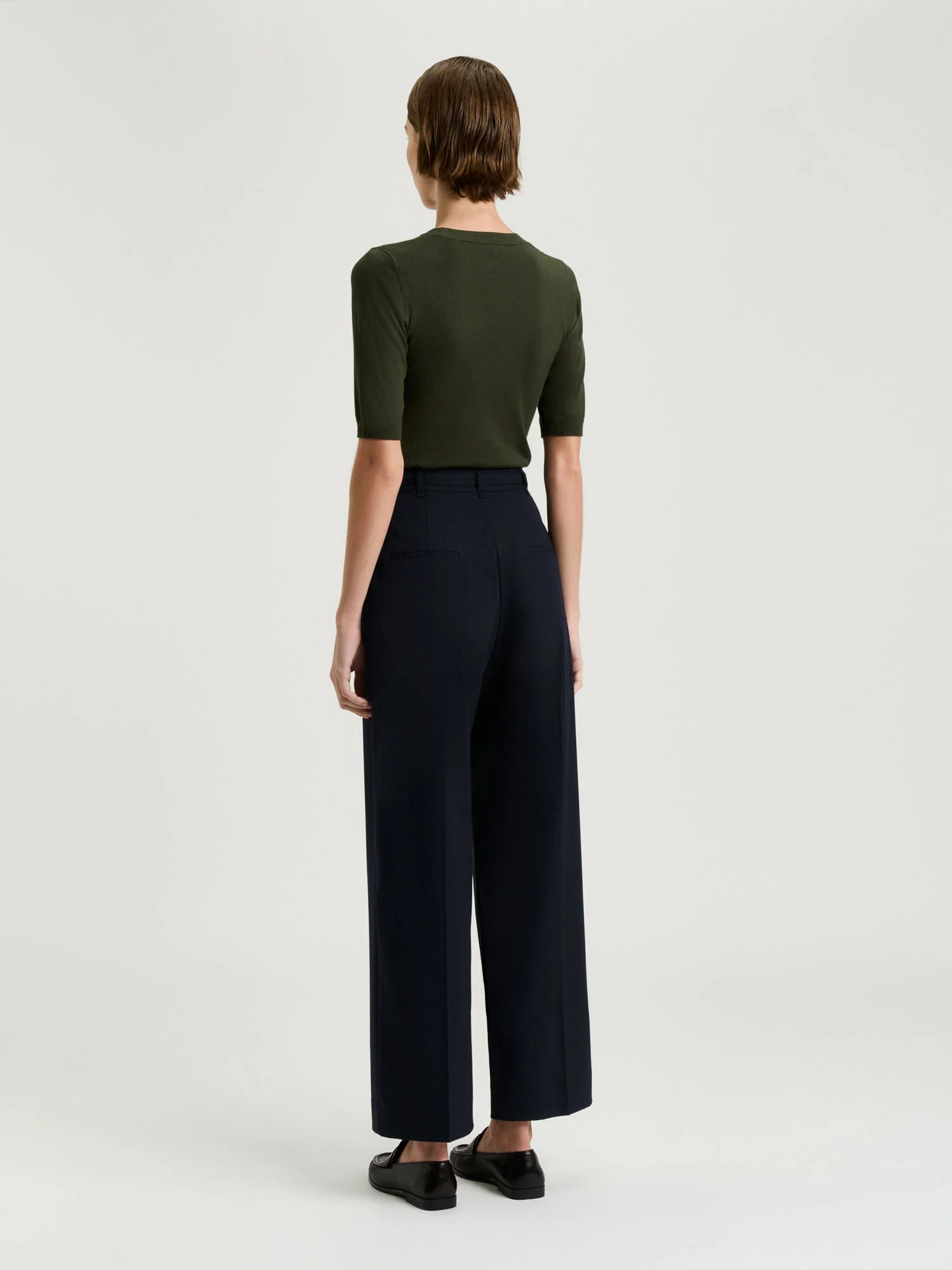 DEEP GREEN ELBOW SLEEVE ROUND NECK KNIT - Image 4