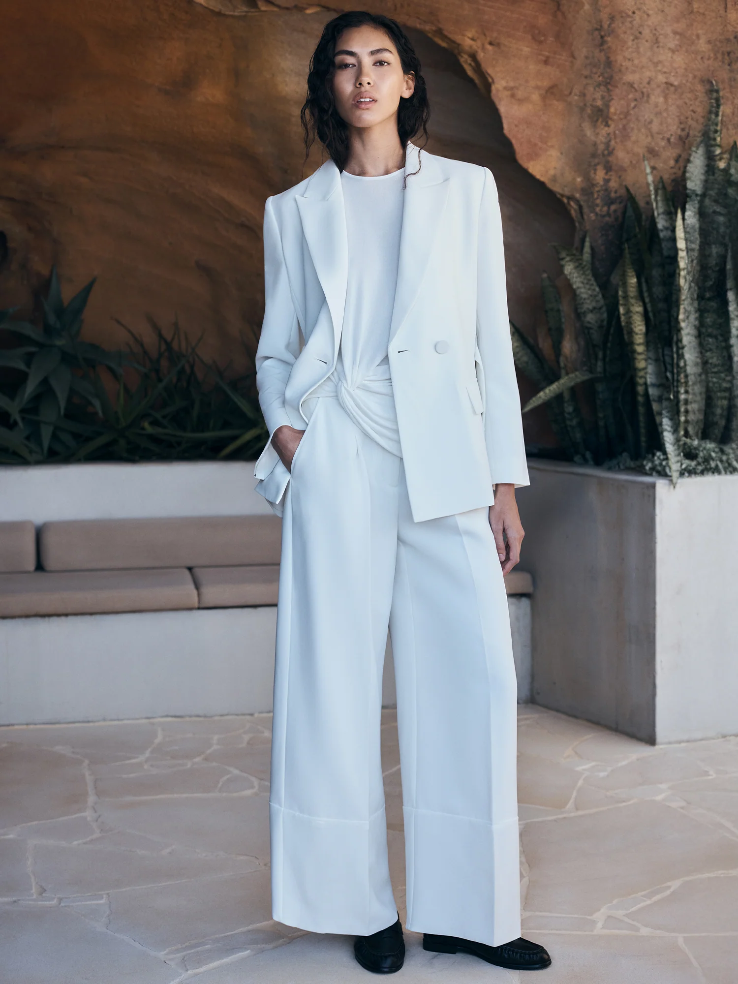 DOUBLE WEAVE BELTED BLAZER - Image 5