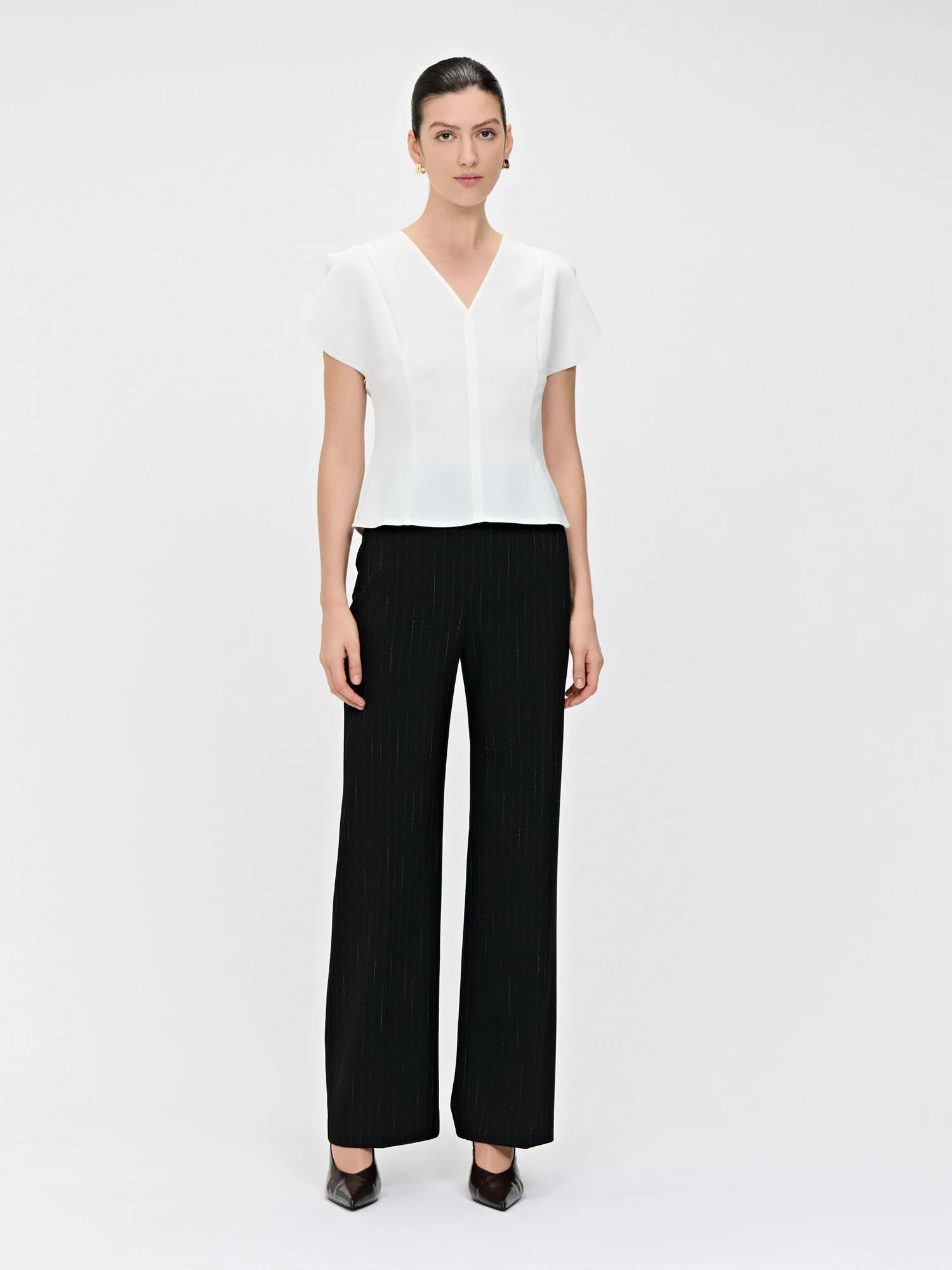 DOUBLE WEAVE CIRCLE SLEEVE TOP