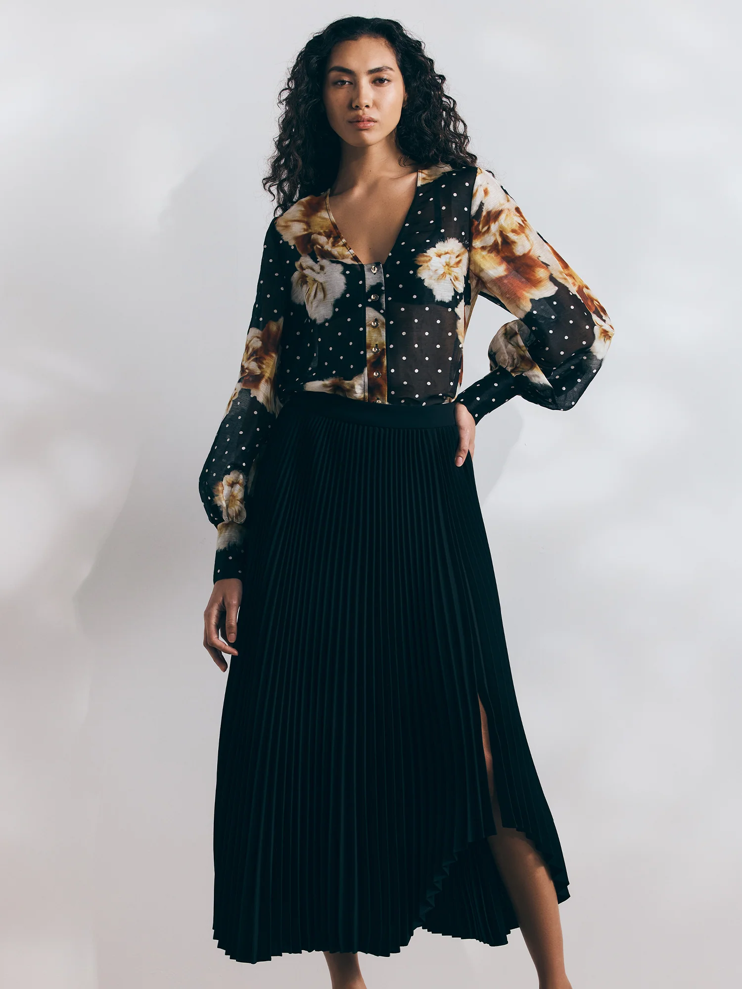 DOUBLE WEAVE PLEATED SKIRT - Image 5