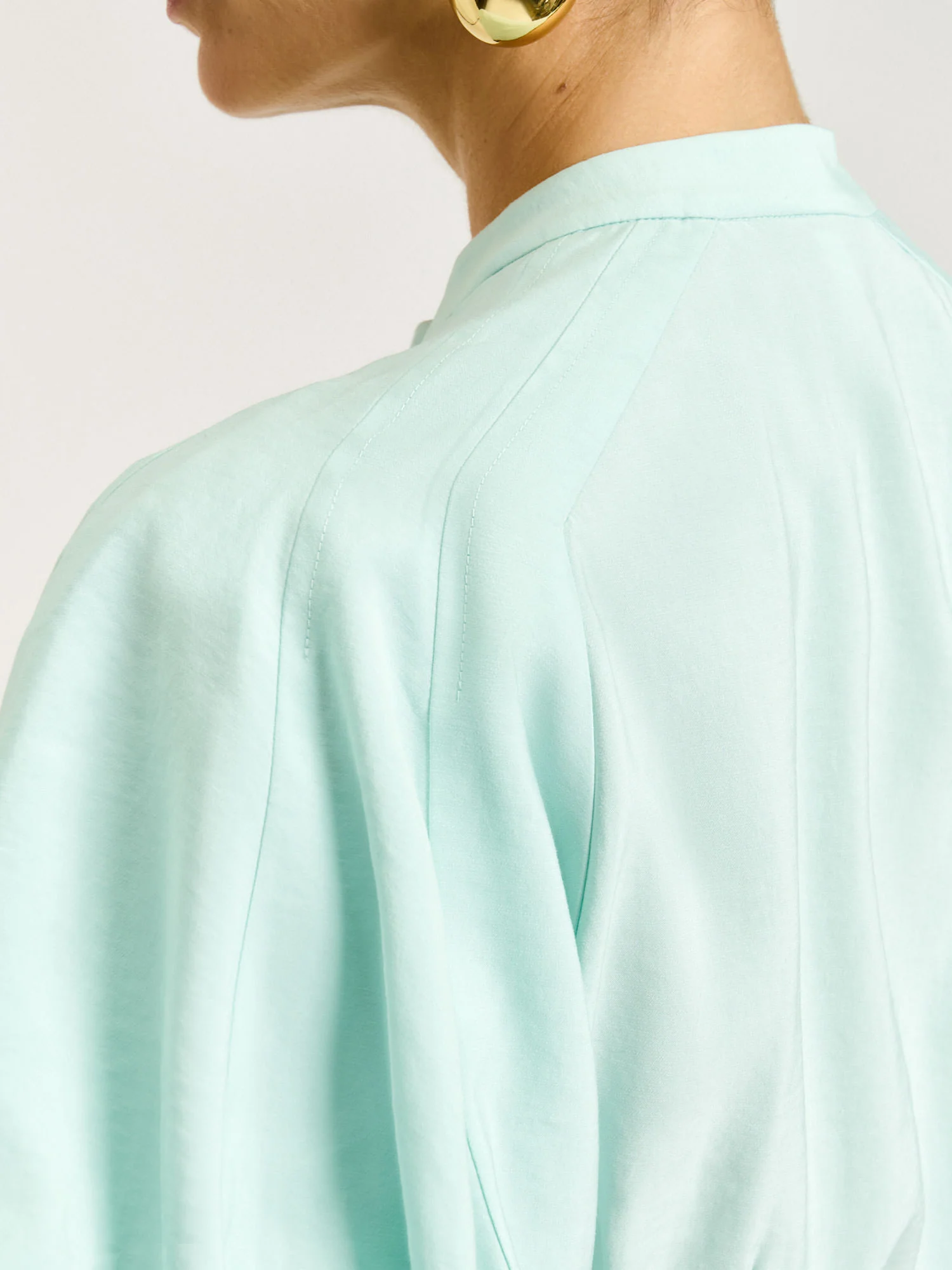 DRAPEY MODAL BLEND BLOUSON SLEEVE SHIRT - Image 5