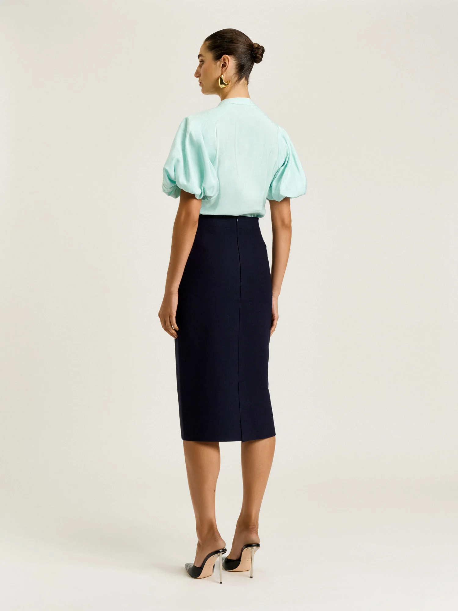 DRAPEY MODAL BLEND BLOUSON SLEEVE SHIRT - Image 6