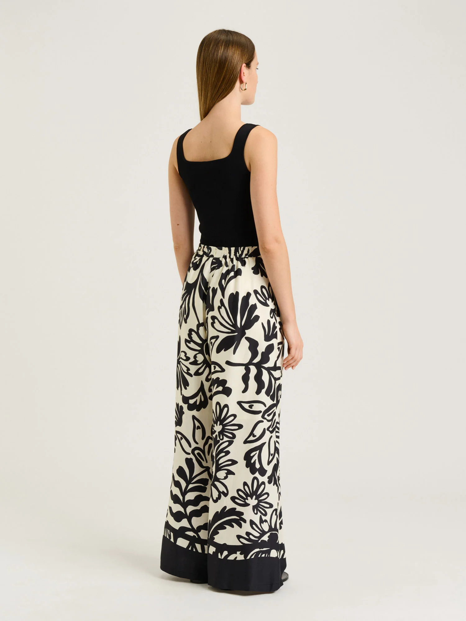 EBONY FILIGREE BORDER WIDE LEG PANT - Image 5