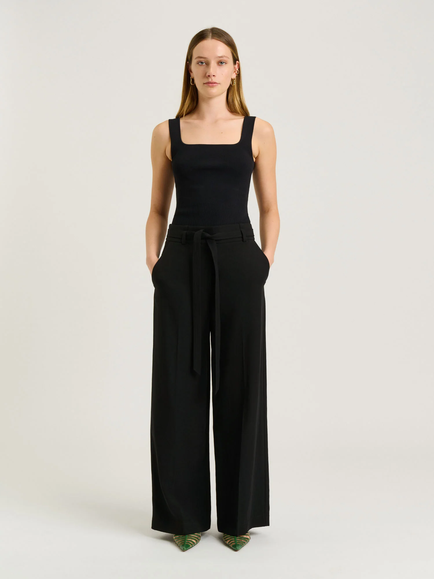 EUROPEAN LYOCELL LINEN BELTED PANT