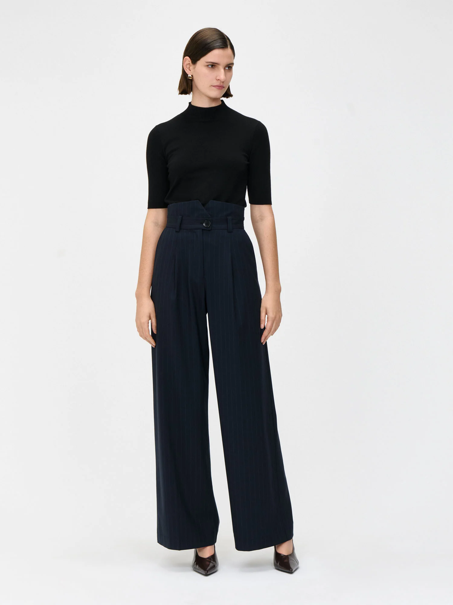 EUROPEAN STRIPE WIDE LEG PANT