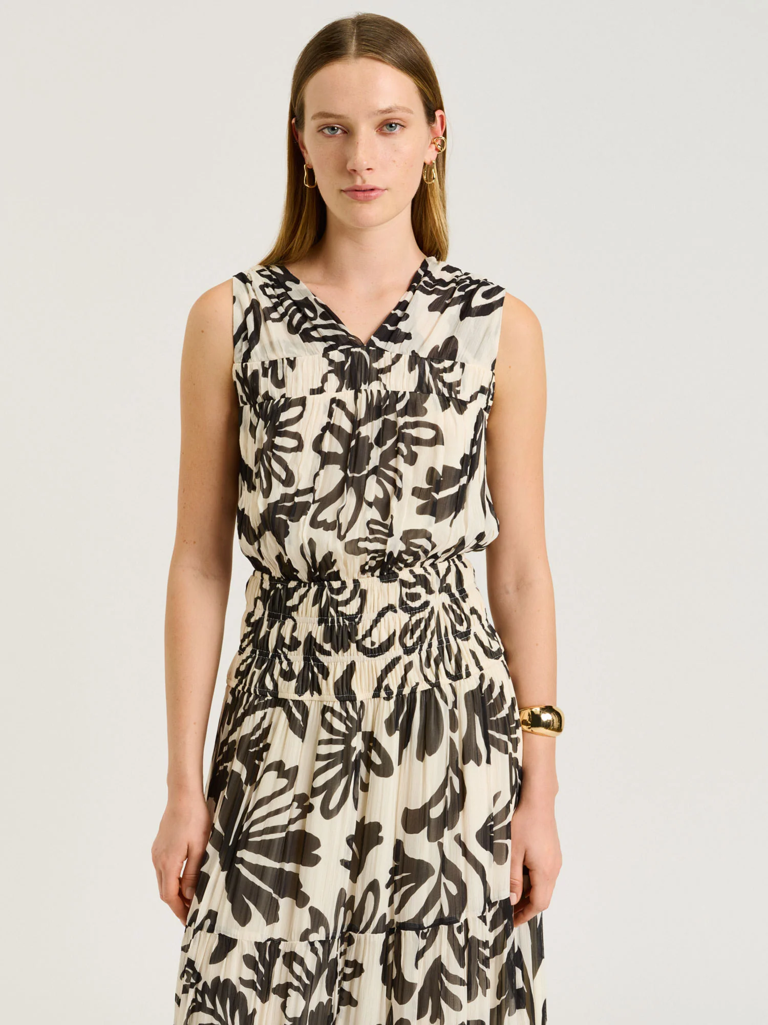 FILIGREE PRINT CRINKLE MAXI DRESS - Image 2
