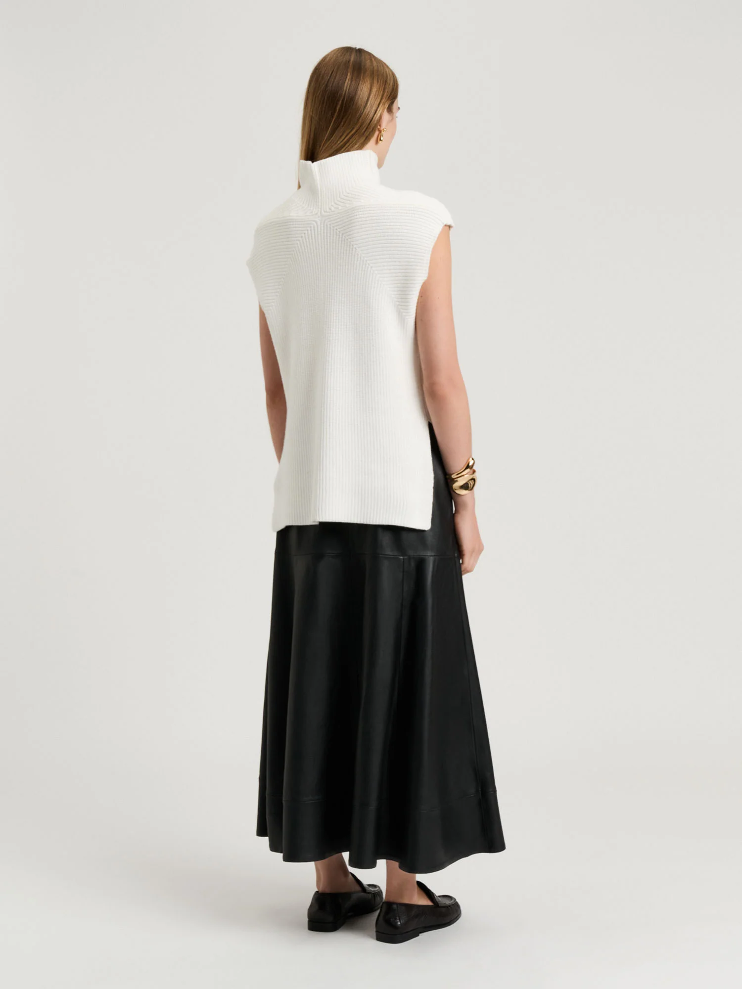 LEATHER MIDI SKIRT - Image 4