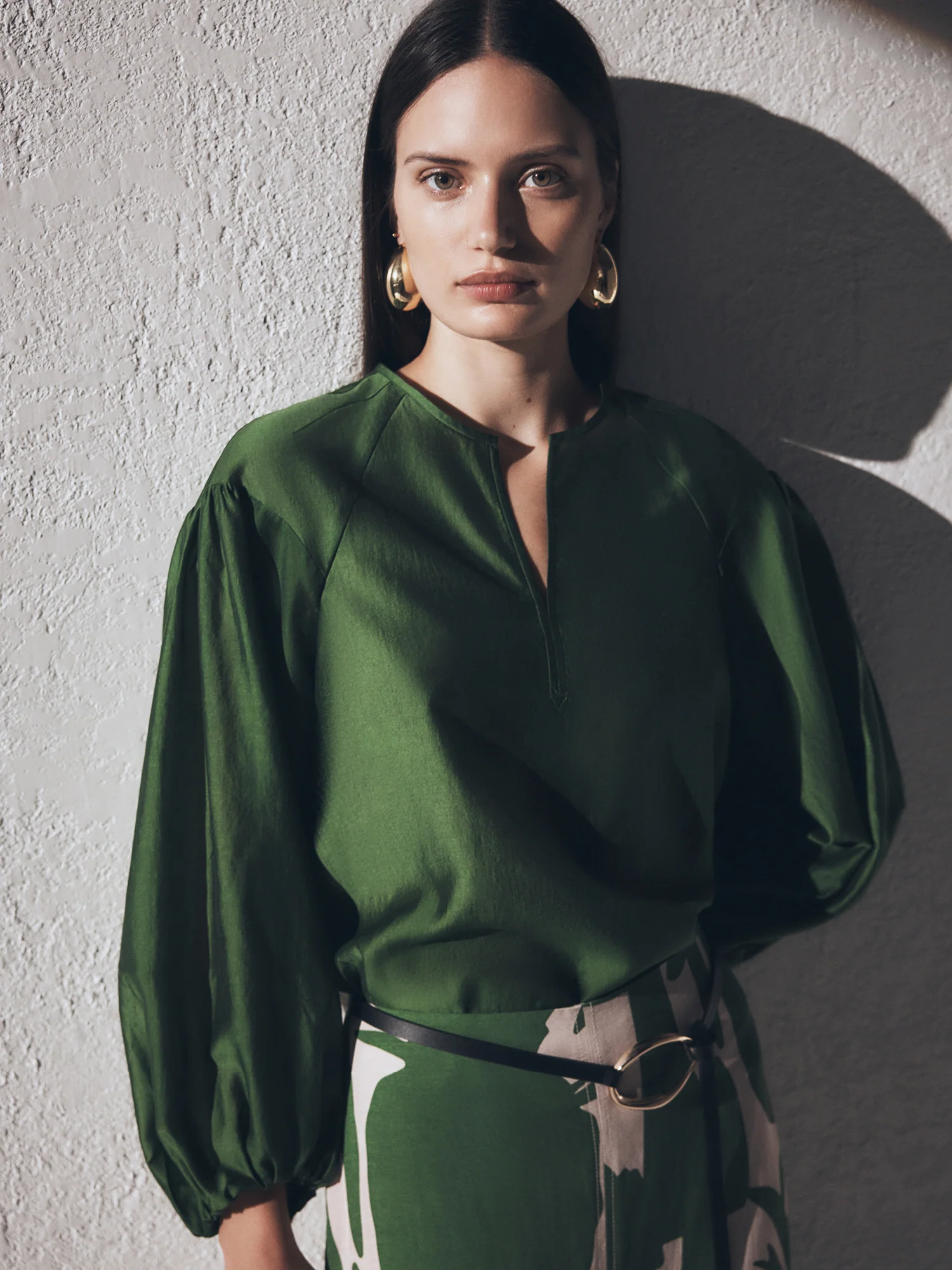 LIGHT LYOCELL BLEND BLOUSON SLEEVE TOP - Image 13