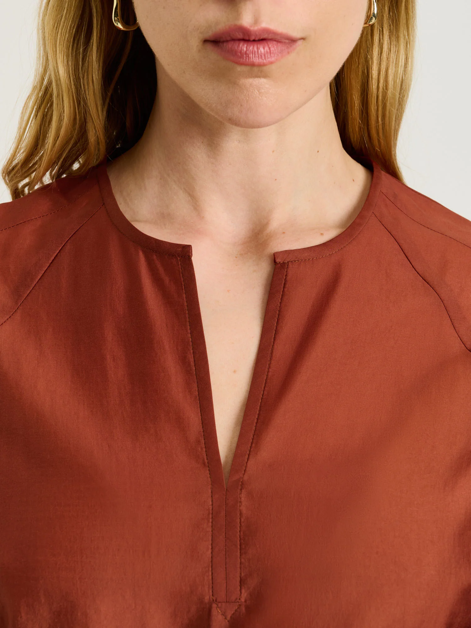 LIGHT LYOCELL BLEND BLOUSON SLEEVE TOP - Image 3