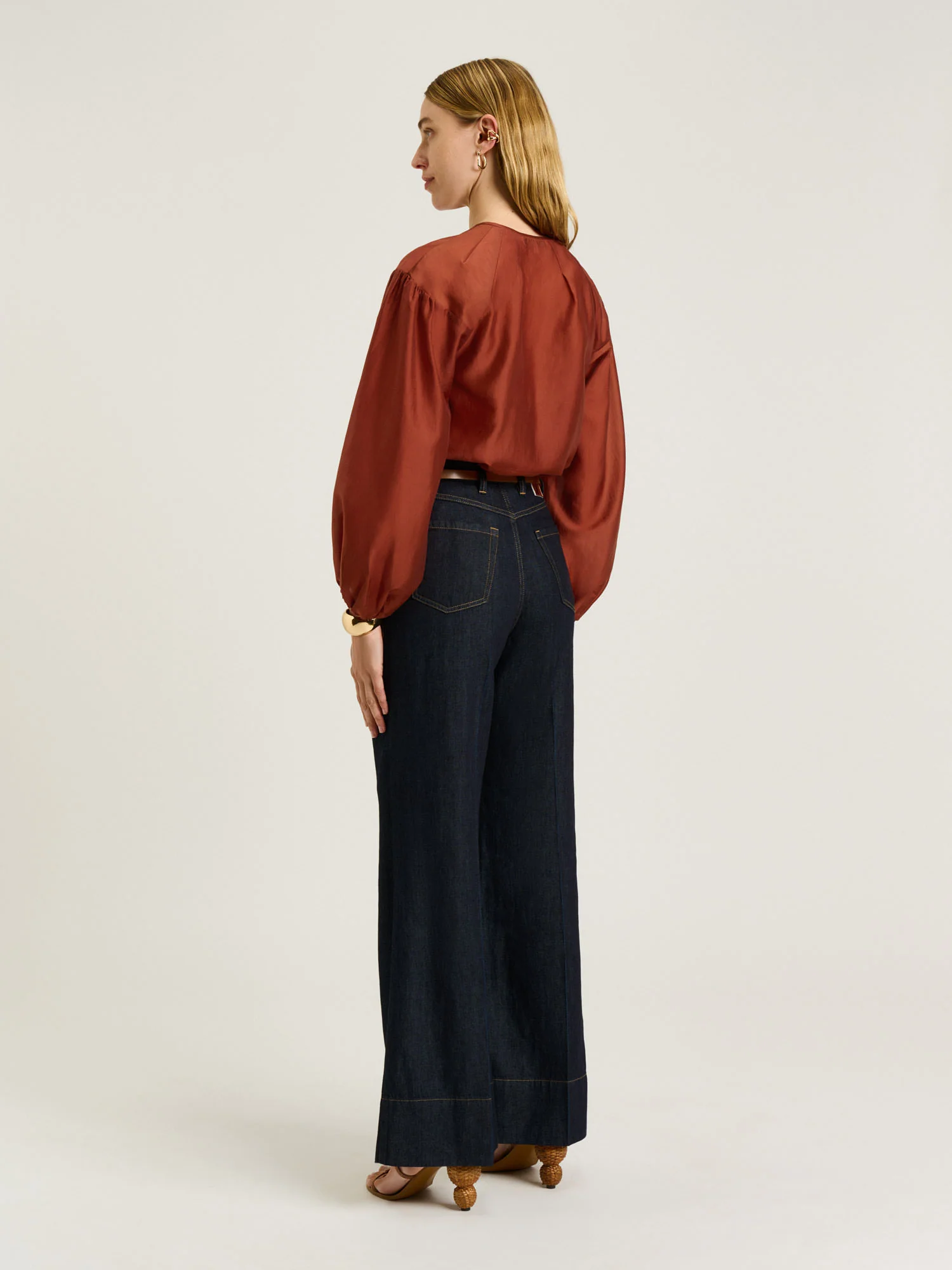LIGHT LYOCELL BLEND BLOUSON SLEEVE TOP - Image 5