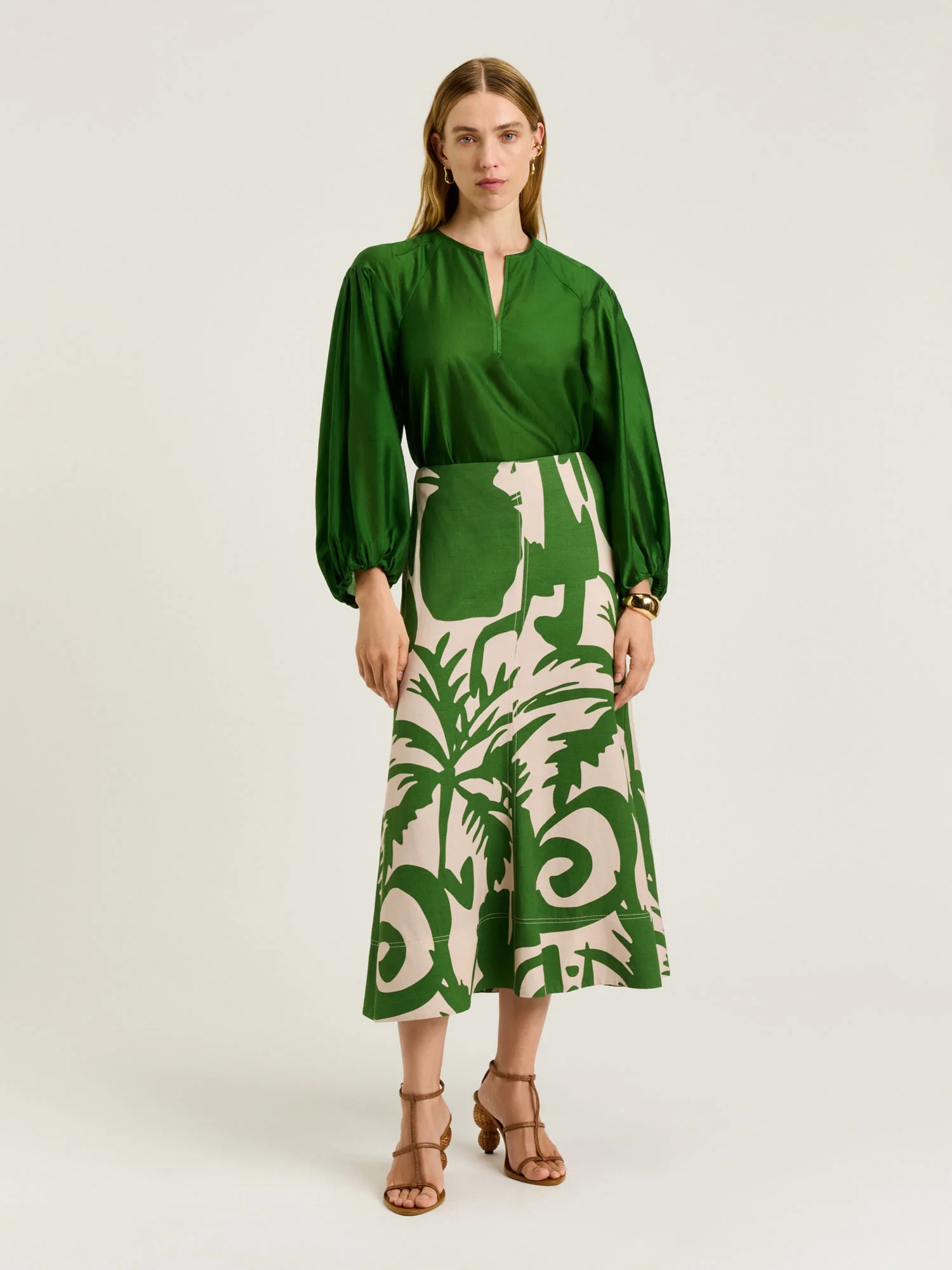 LIGHT LYOCELL BLEND BLOUSON SLEEVE TOP - Image 7