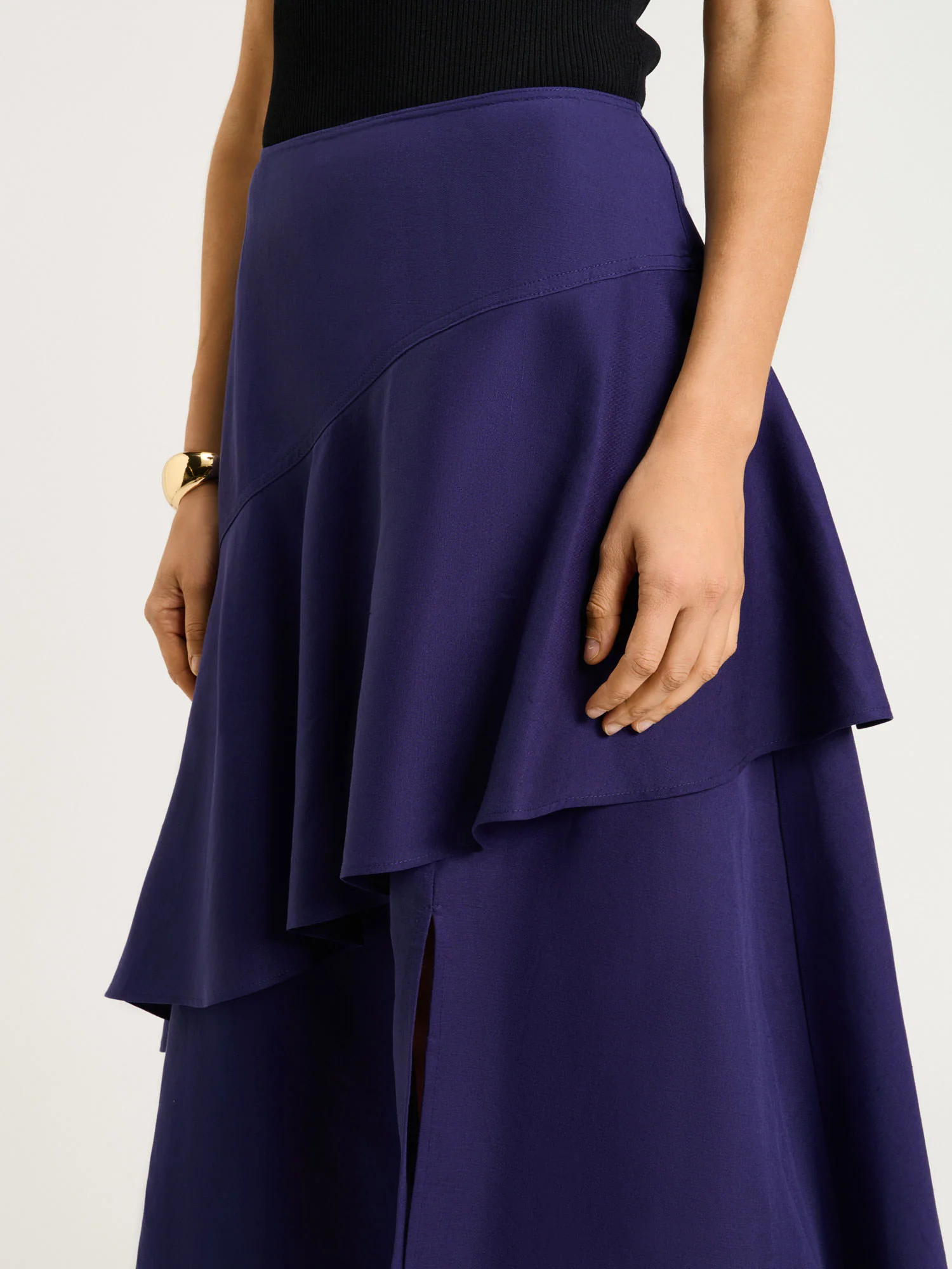 LINEN LYOCELL FLOUNCE SKIRT - Image 4