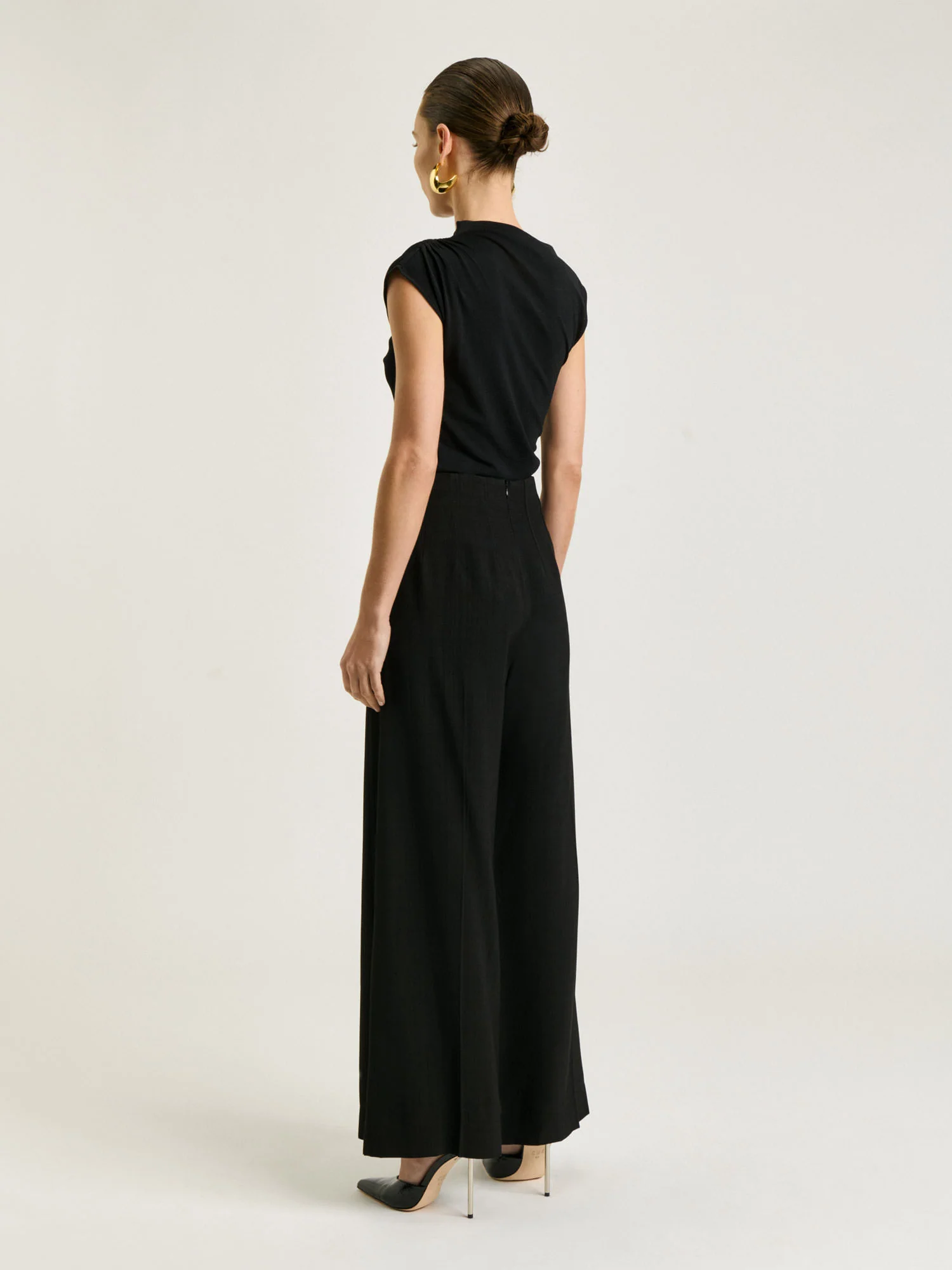 LUSTRED WEAVE WIDE LEG PANT - Image 4