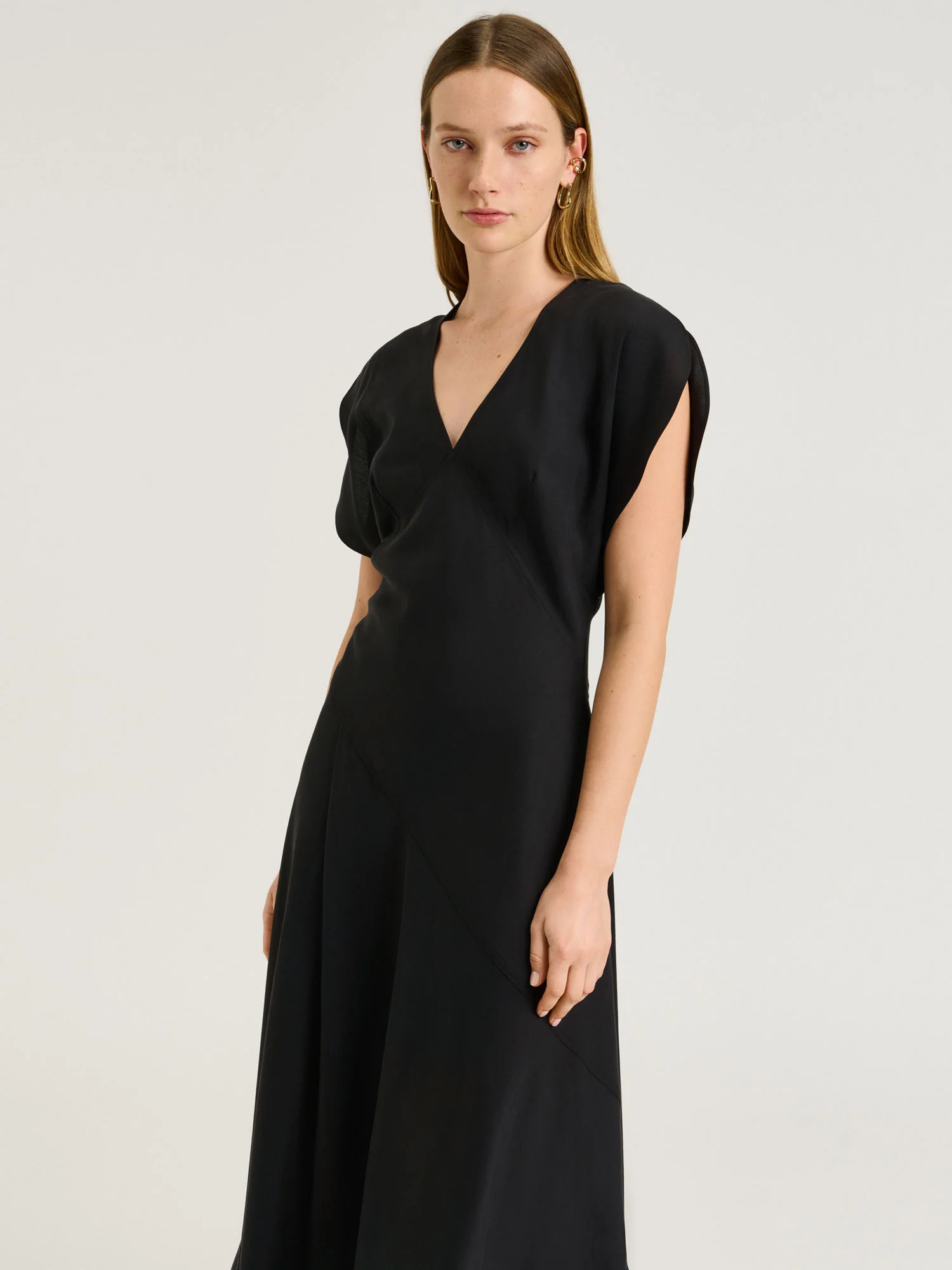 LYOCELL COTTON BIAS MIDI DRESS - Image 2