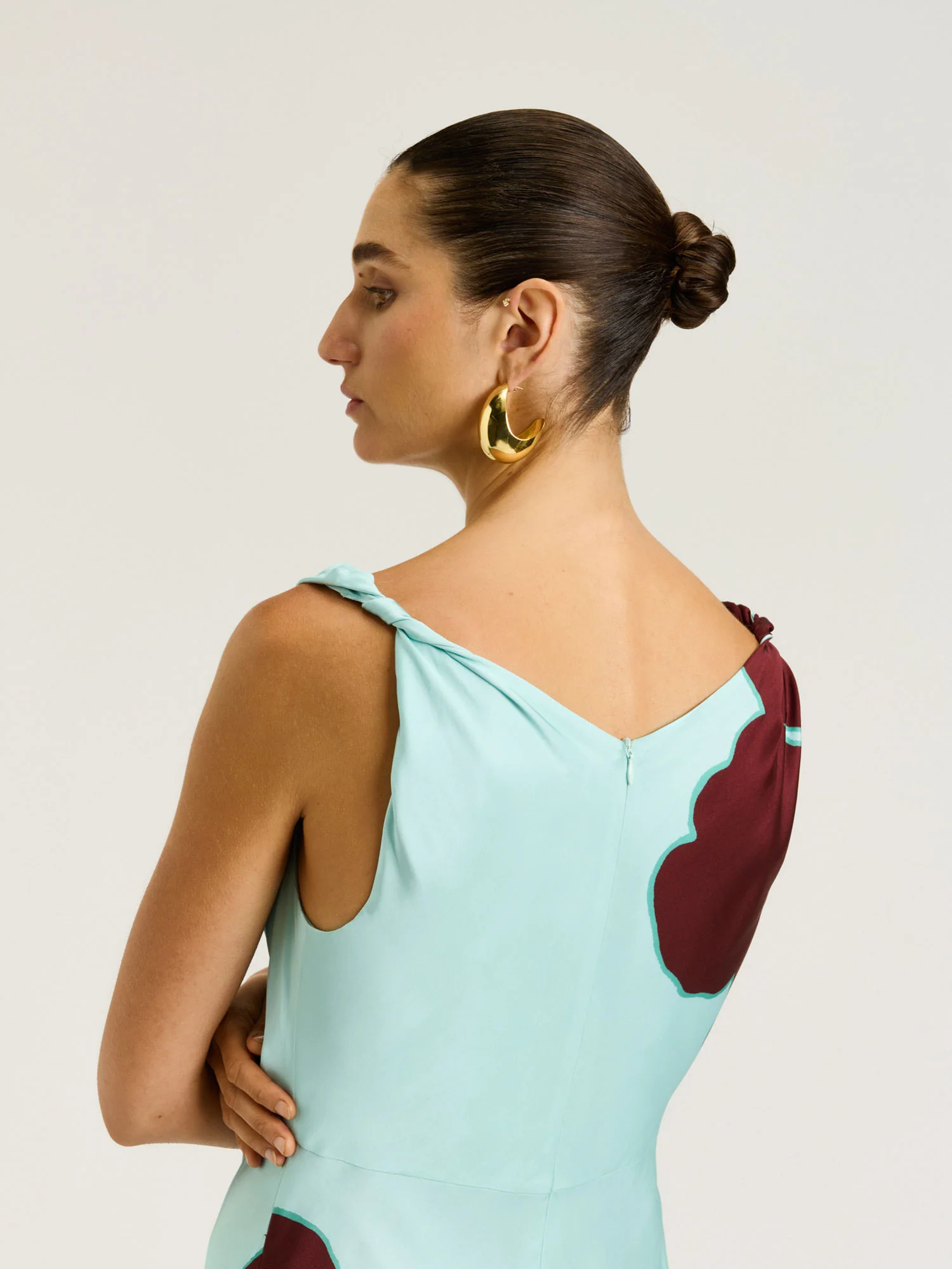 MINT POINSETTIA SATIN MAXI DRESS - Image 4