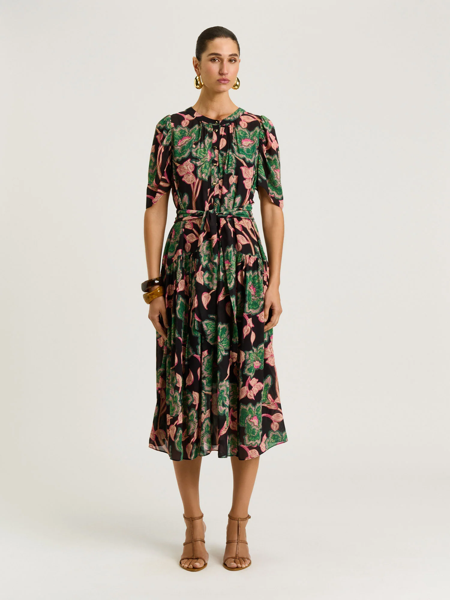 NOIR BATIK BLOOM GEORGETTE DRESS