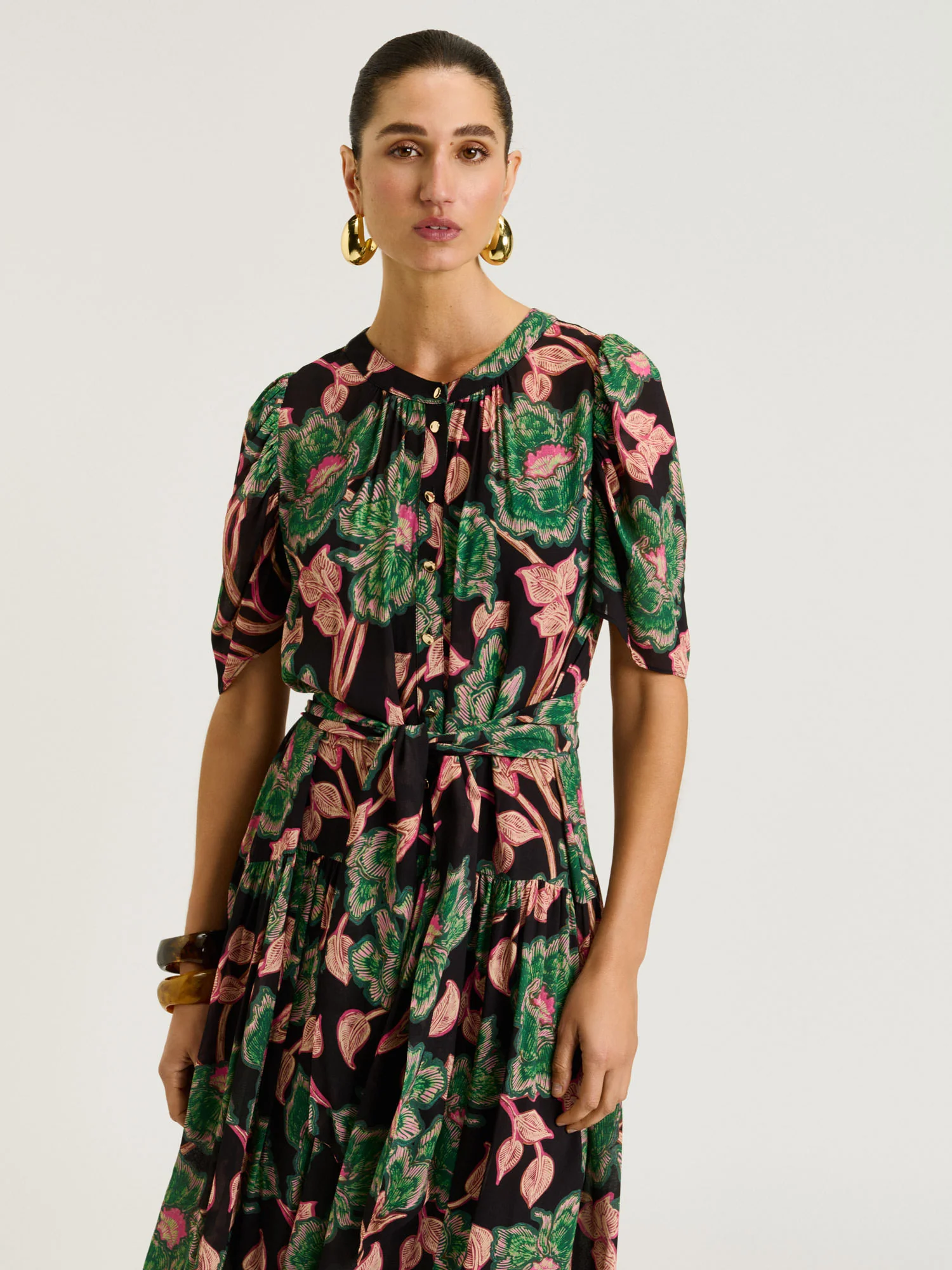 NOIR BATIK BLOOM GEORGETTE DRESS - Image 2