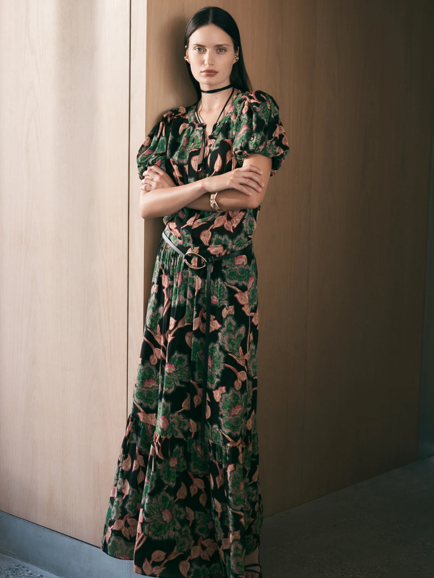 NOIR BATIK BLOOM GEORGETTE GATHERED SLEEVE BLOUSE - Image 6