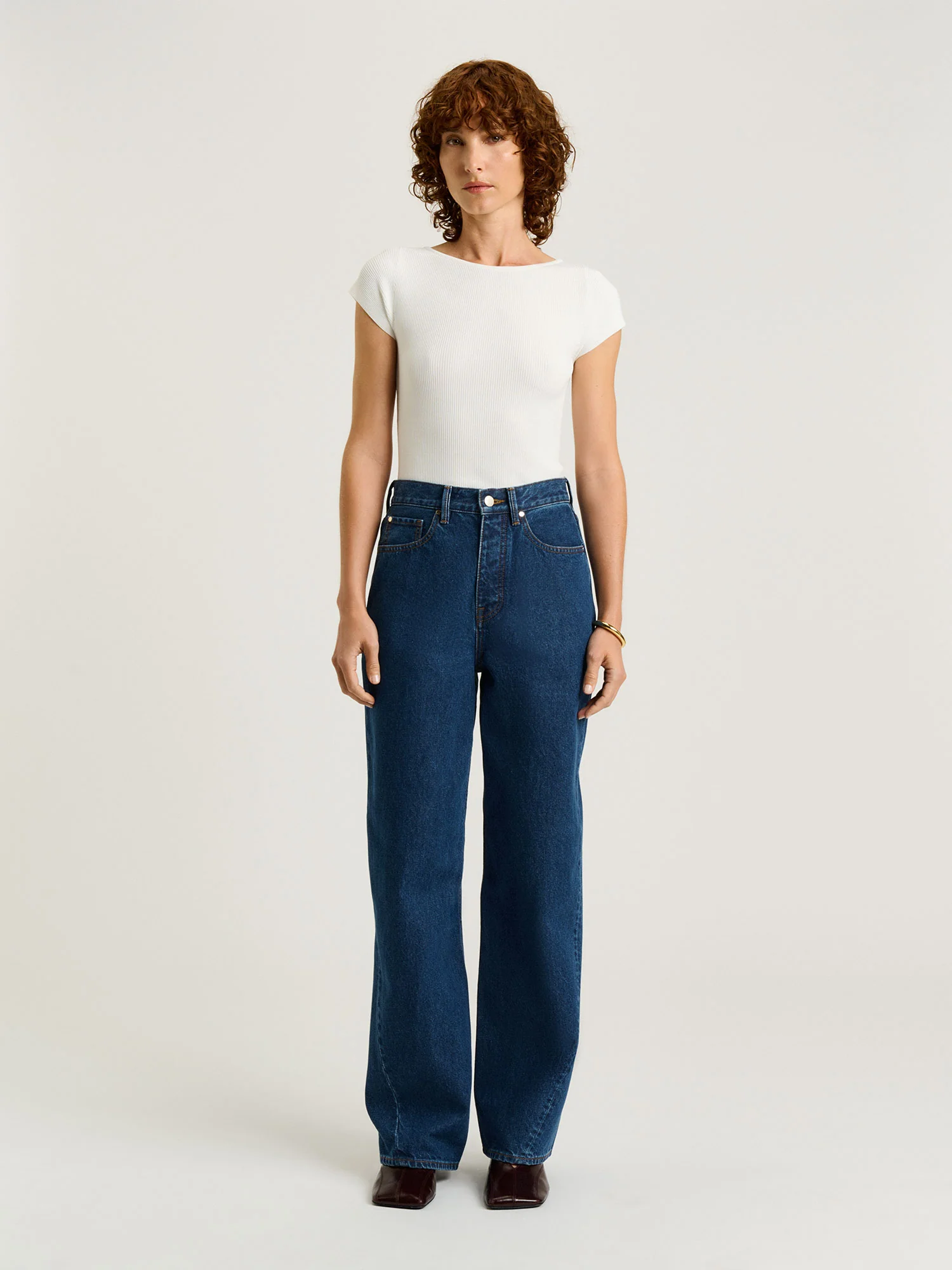RIBBED CAP SLEEVE BOAT NECK KNIT - Image 2