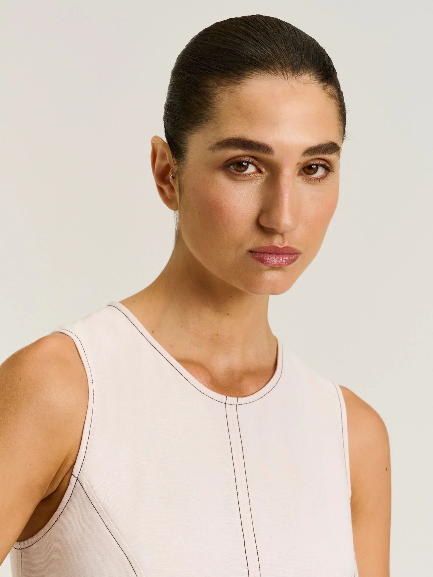 SATIN BACK FAILLE FULL MIDI DRESS - Image 3