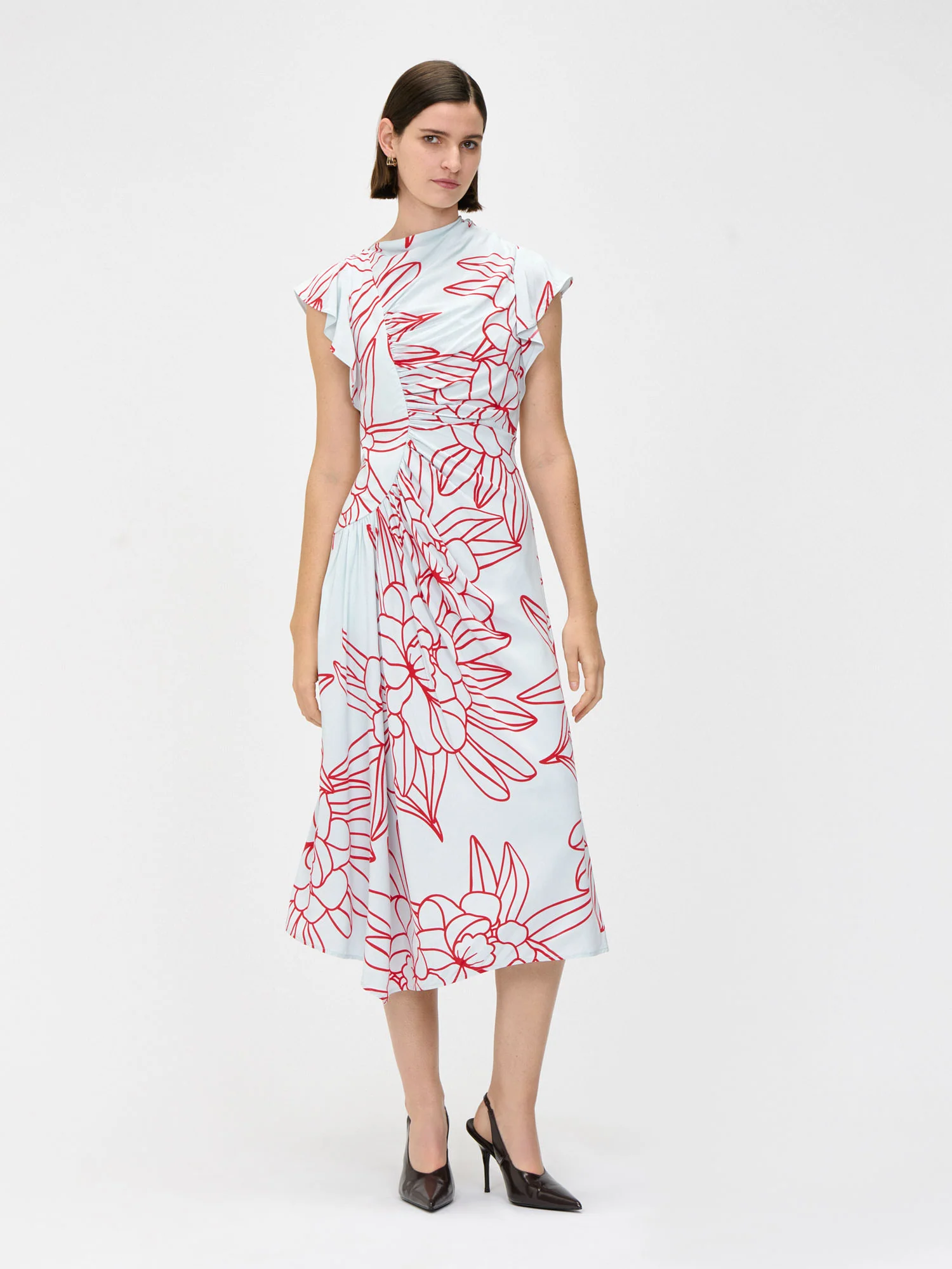 SEA MIST ORCHID DRAPED GATHERED DRESS