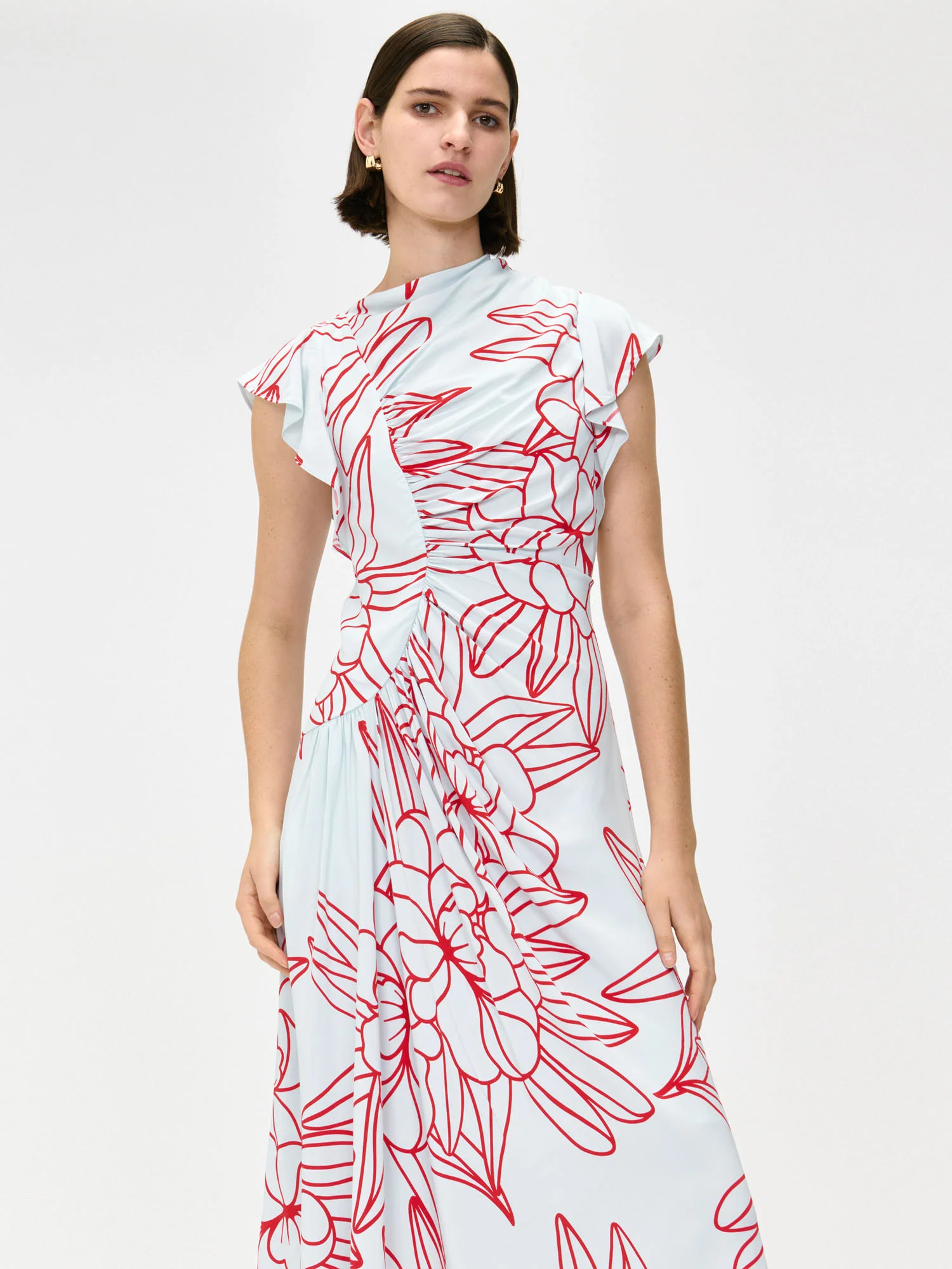 SEA MIST ORCHID DRAPED GATHERED DRESS - Image 2