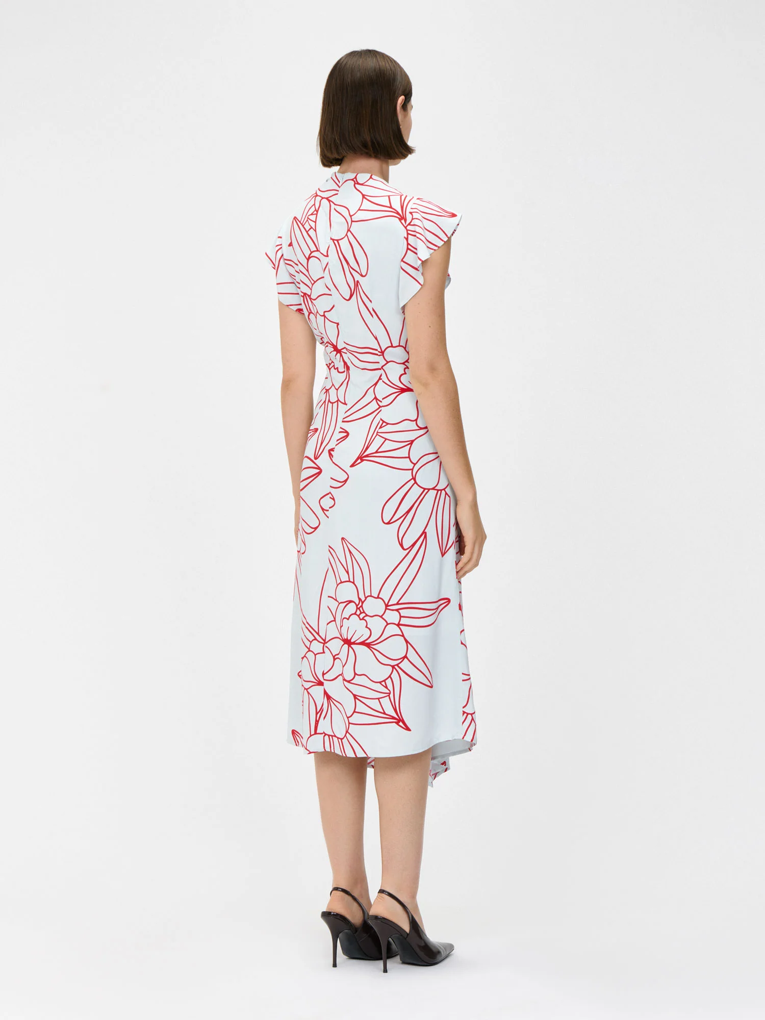 SEA MIST ORCHID DRAPED GATHERED DRESS - Image 3
