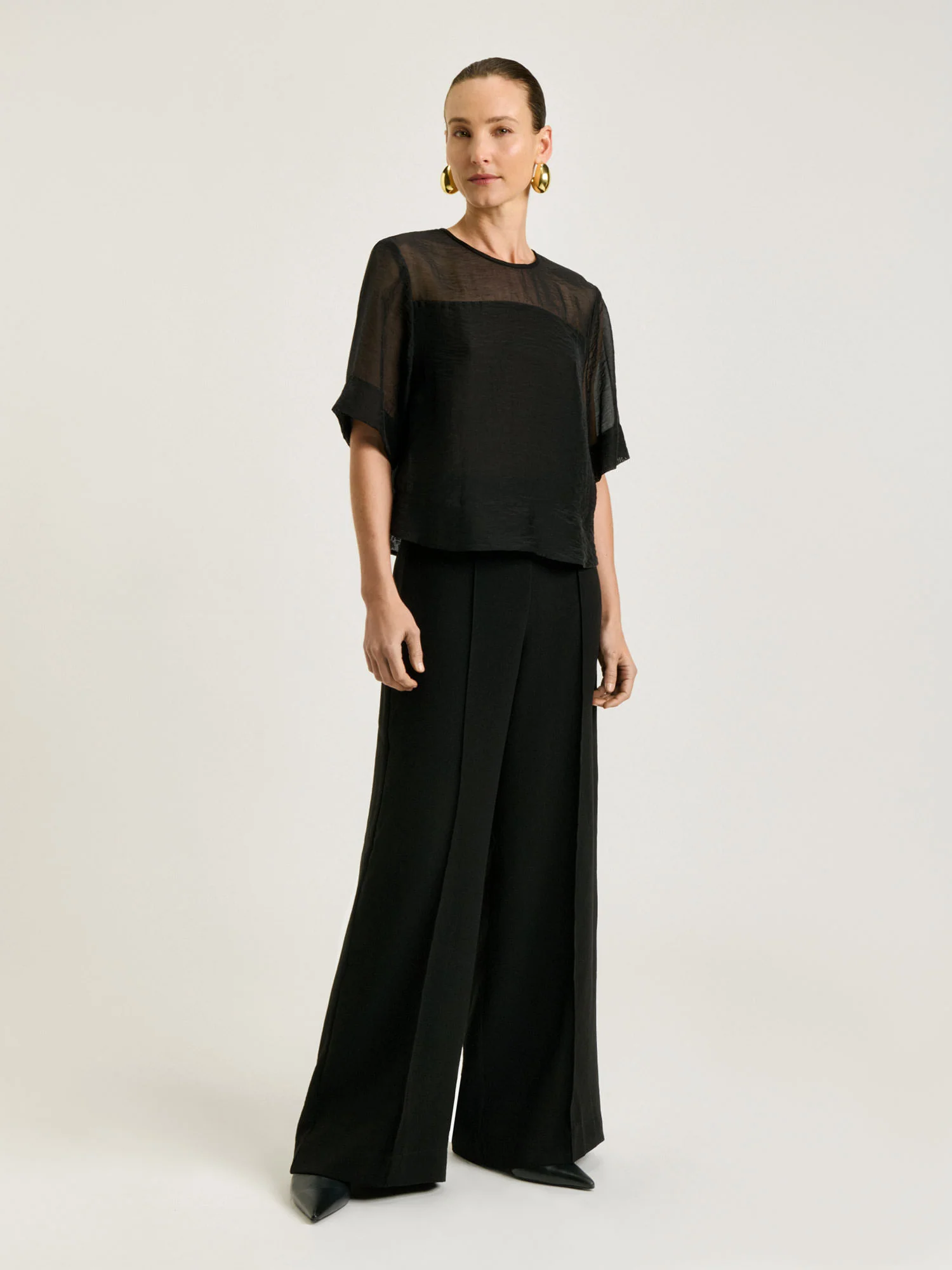 SHEER ORGANDY YOKE TOP - Image 2