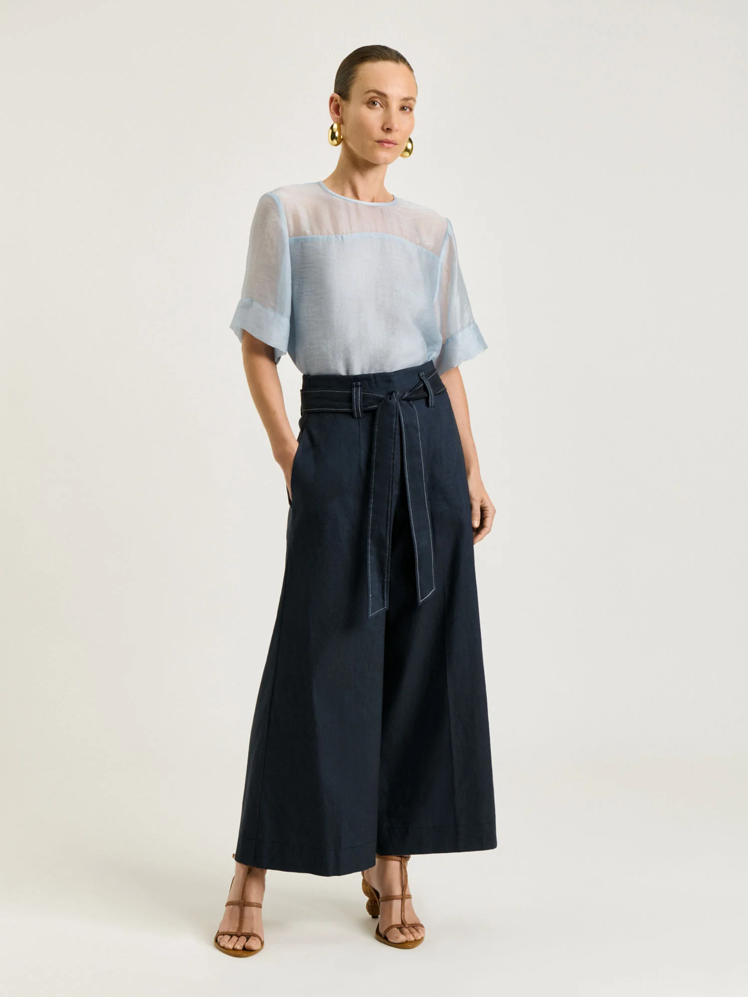 SHEER ORGANDY YOKE TOP - Image 4