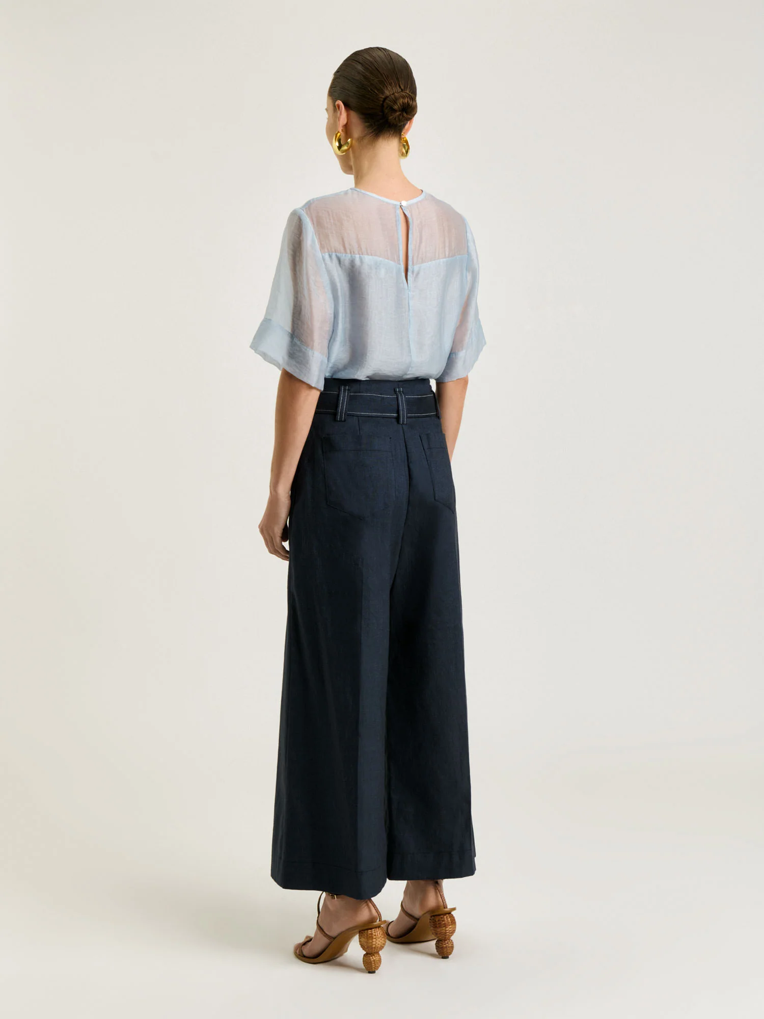 SHEER ORGANDY YOKE TOP - Image 7