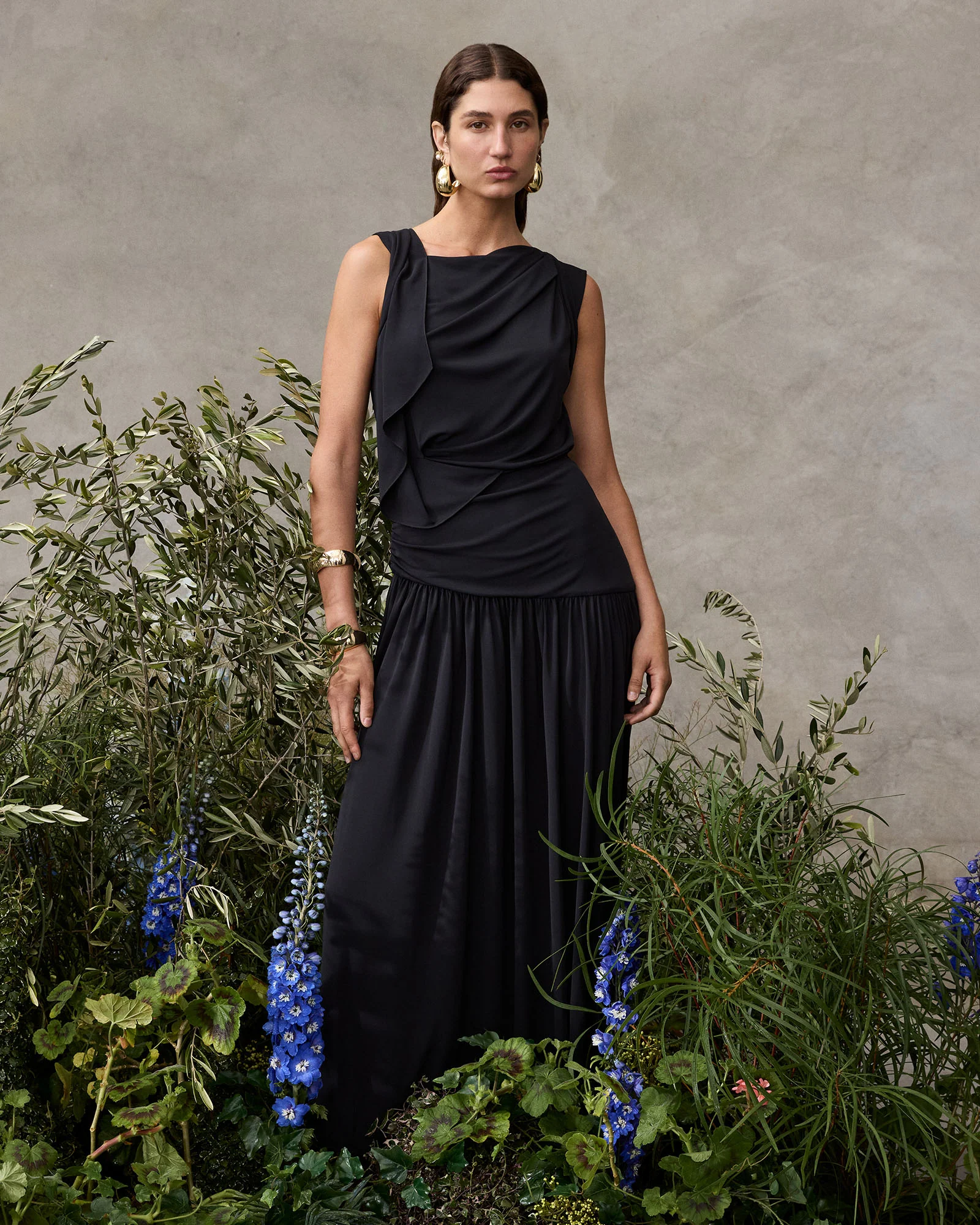 SLINKY JERSEY DRAPED BOAT NECK TOP - Image 8