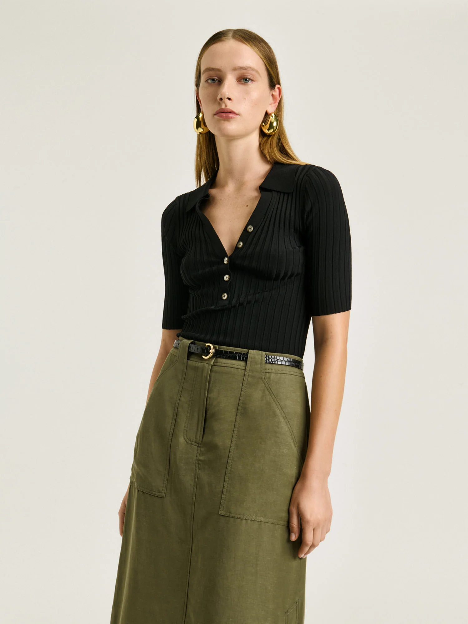 SLINKY RIB POLO KNIT - Image 5