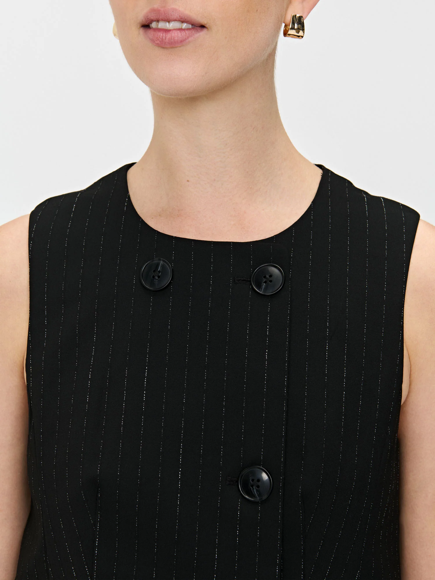 SUBTLE STRIPE CROPPED VEST - Image 3