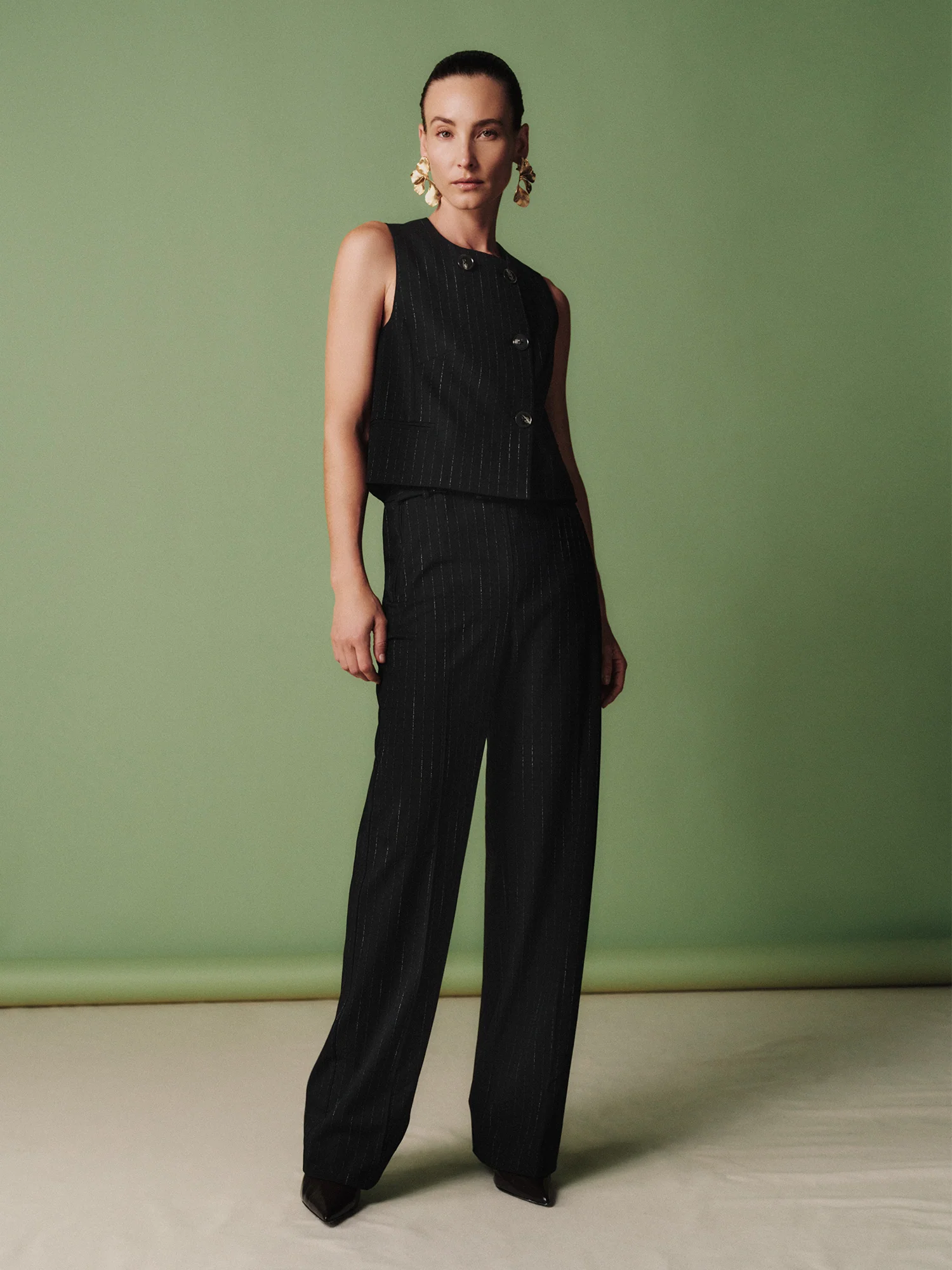 SUBTLE STRIPE CROPPED VEST - Image 6