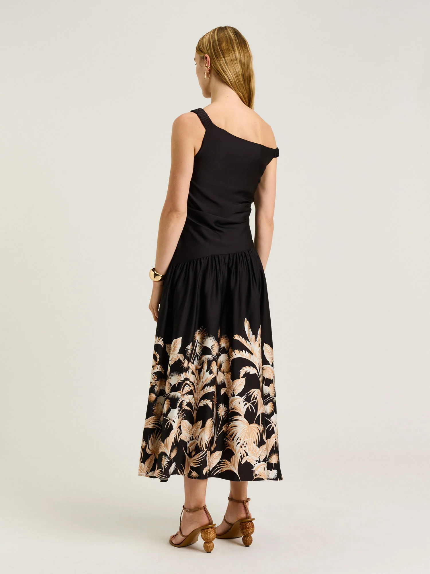 TROPICAL BORDER ASYMMETRIC NECK DRESS - Image 5