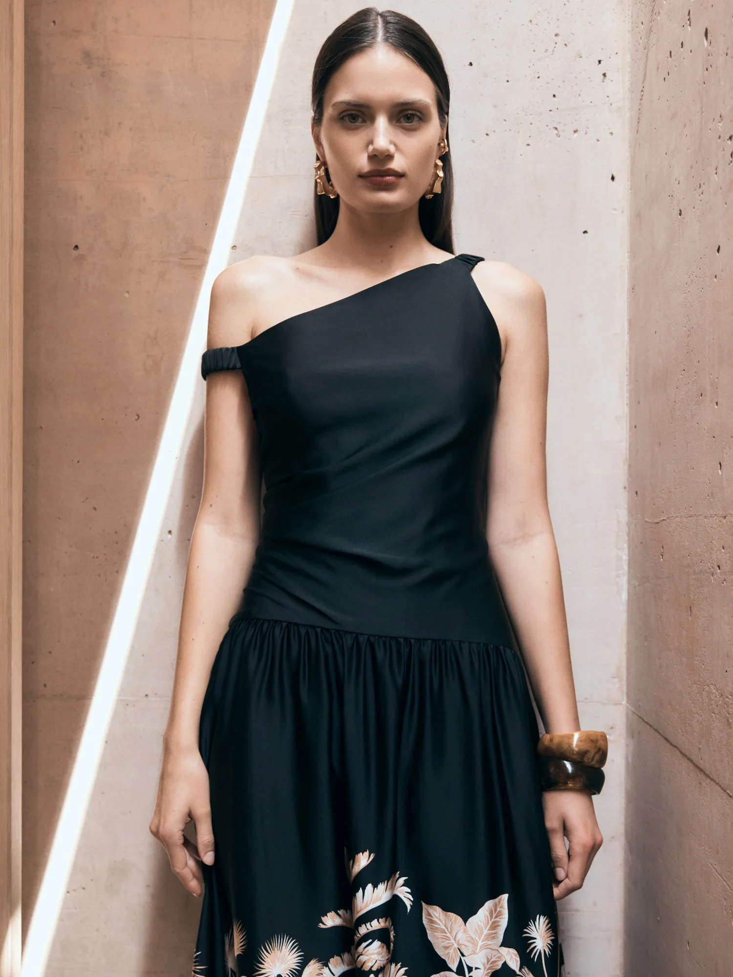 TROPICAL BORDER ASYMMETRIC NECK DRESS - Image 6