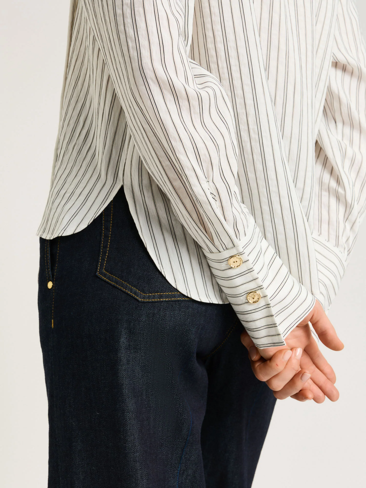 DOUBLE PINSTRIPE LONG SLEEVE SHIRT - Image 3