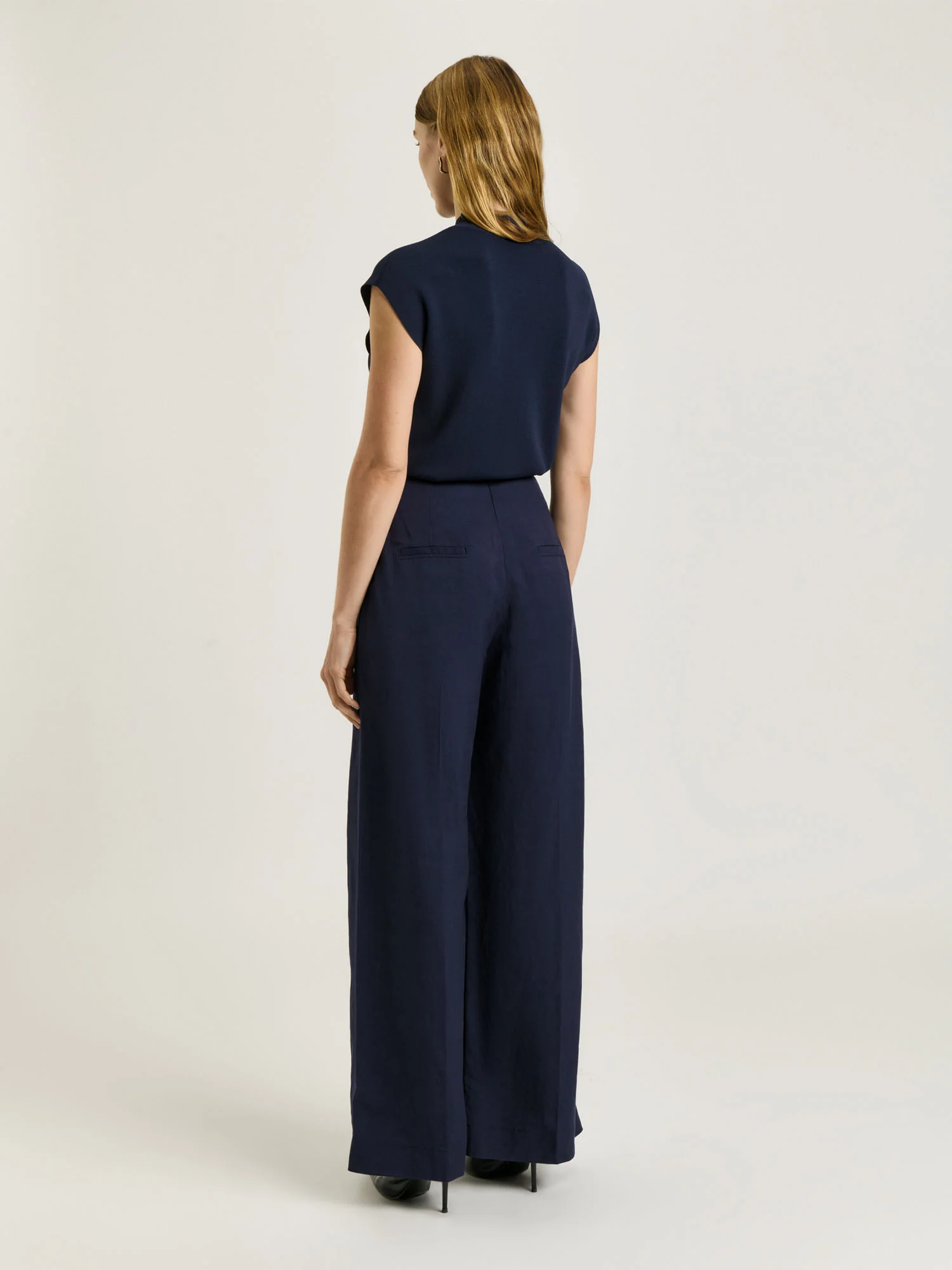 VISCOSE LINEN TWILL WIDE LEG PANT - Image 3