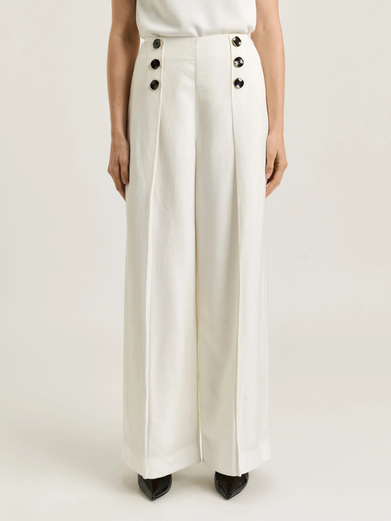 VISCOSE LINEN TWILL WIDE LEG PANT - Image 7