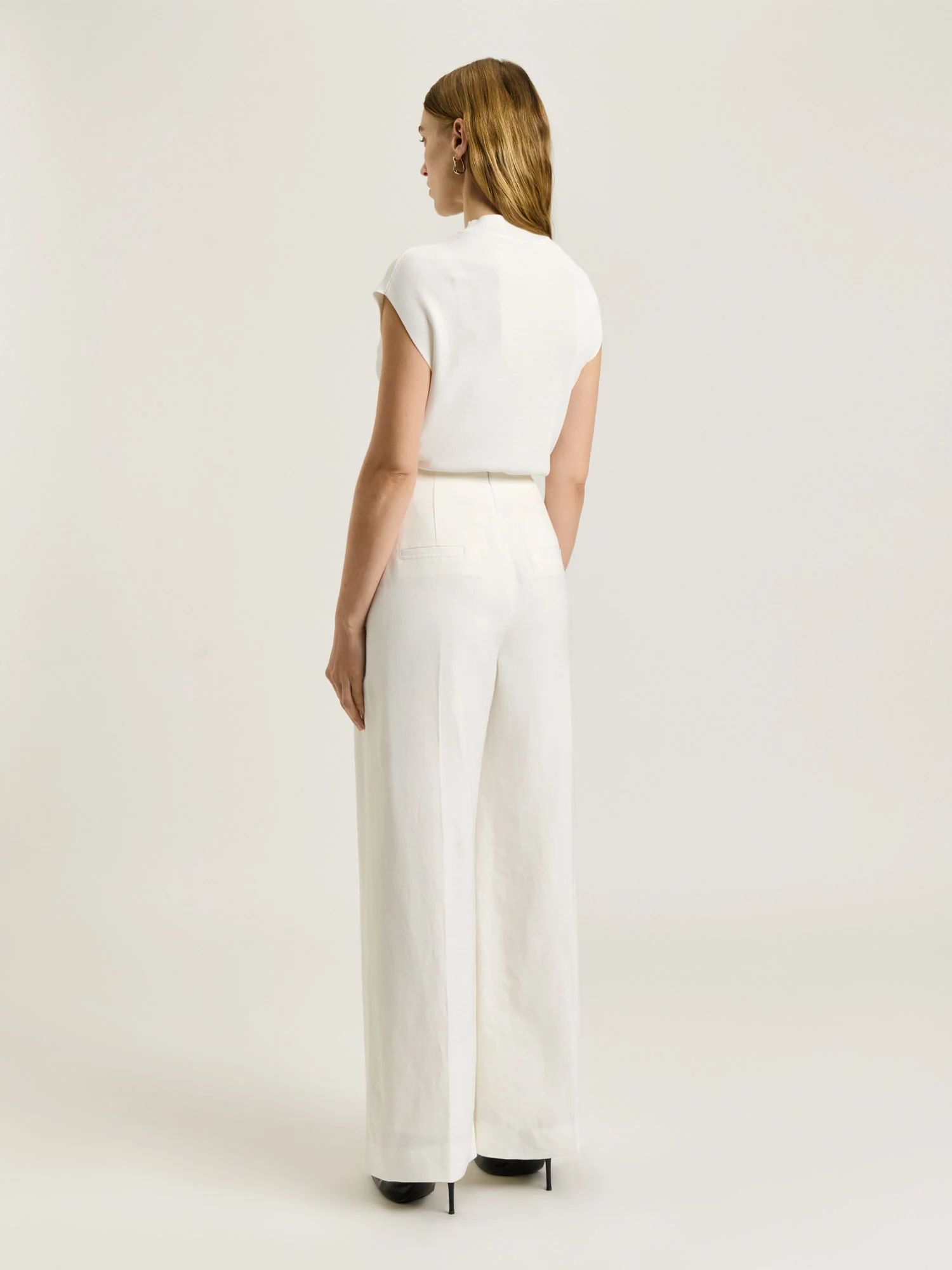 VISCOSE LINEN TWILL WIDE LEG PANT - Image 8